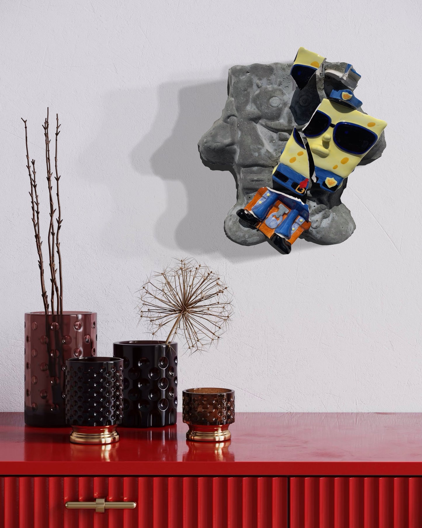"Undersea Cop": SpongeBob on SpongeBob Squarepants Wall Sculpture
