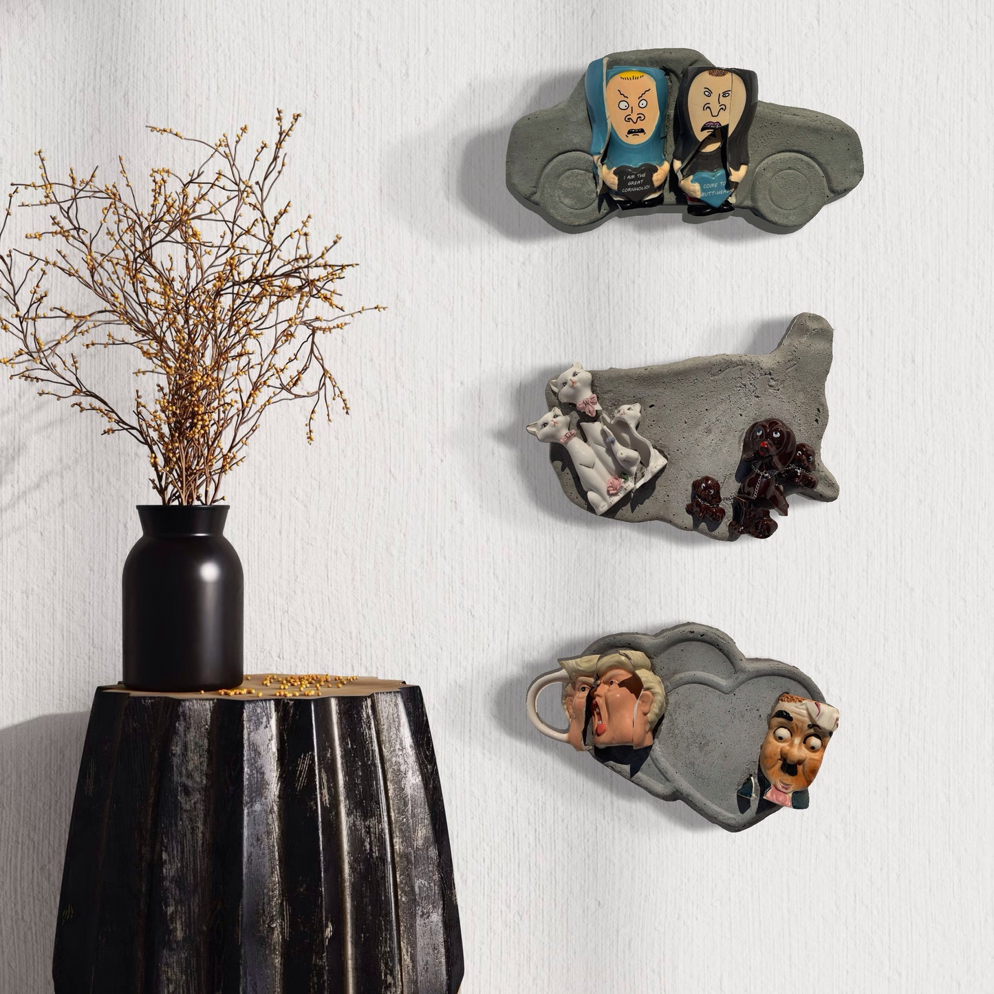 “Psychotic Sweethearts!” Trump & German Madman on Two Hearts Wall Sculpture