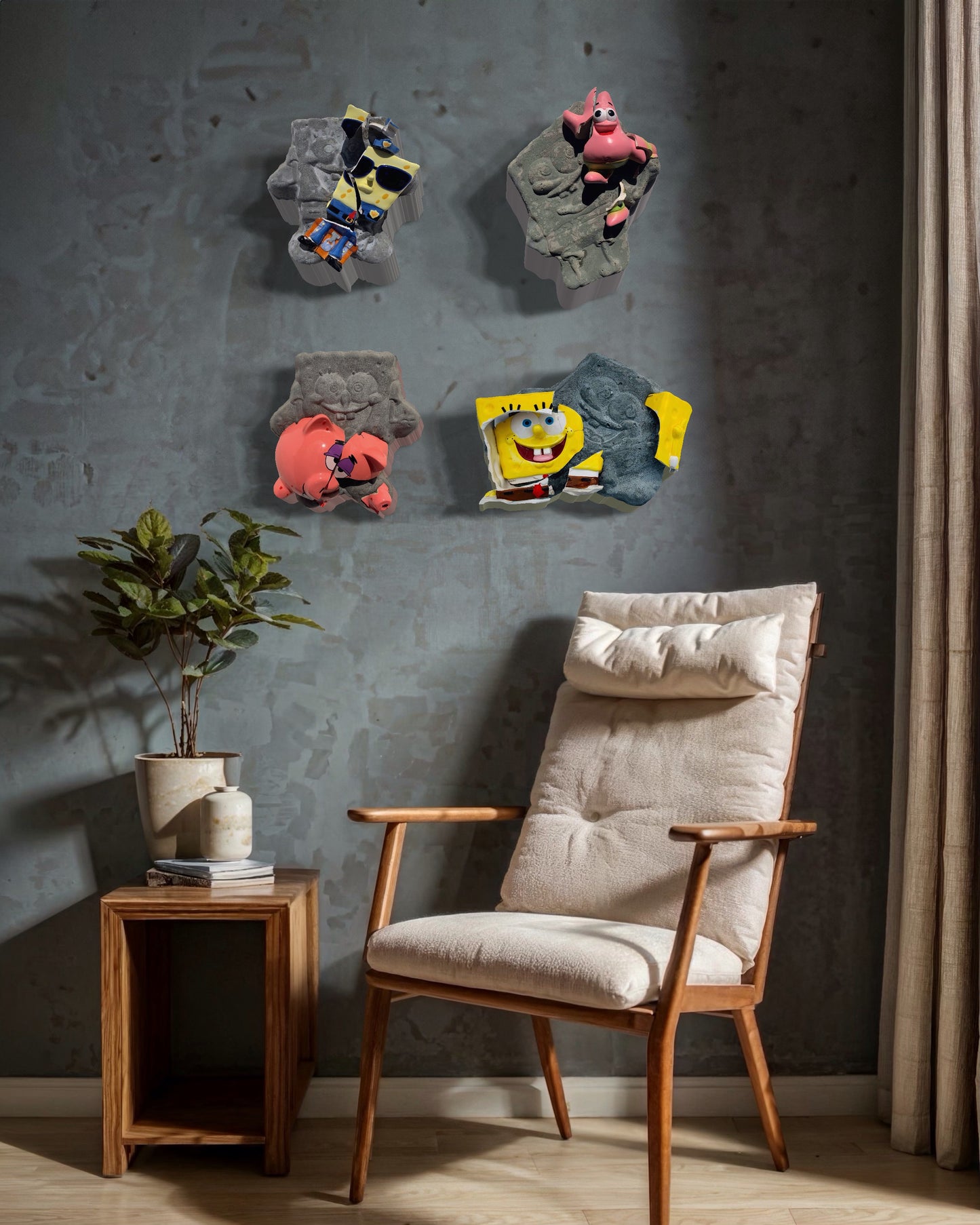 "Undersea Cop": SpongeBob on SpongeBob Squarepants Wall Sculpture