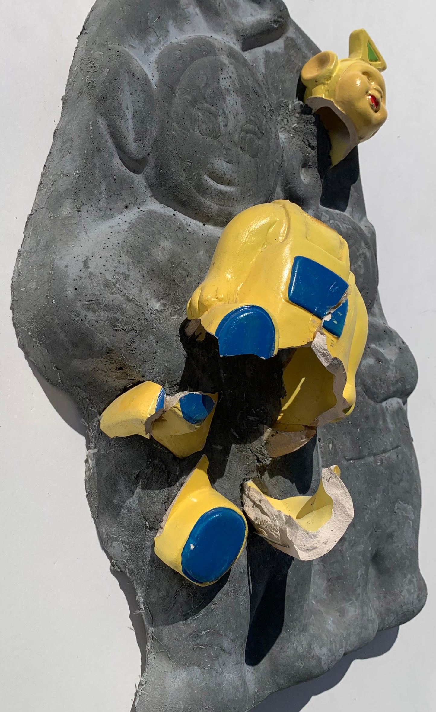 "Perils Of Pioneering": Yellow Tinky Winky on Teletubbies WallSculpture