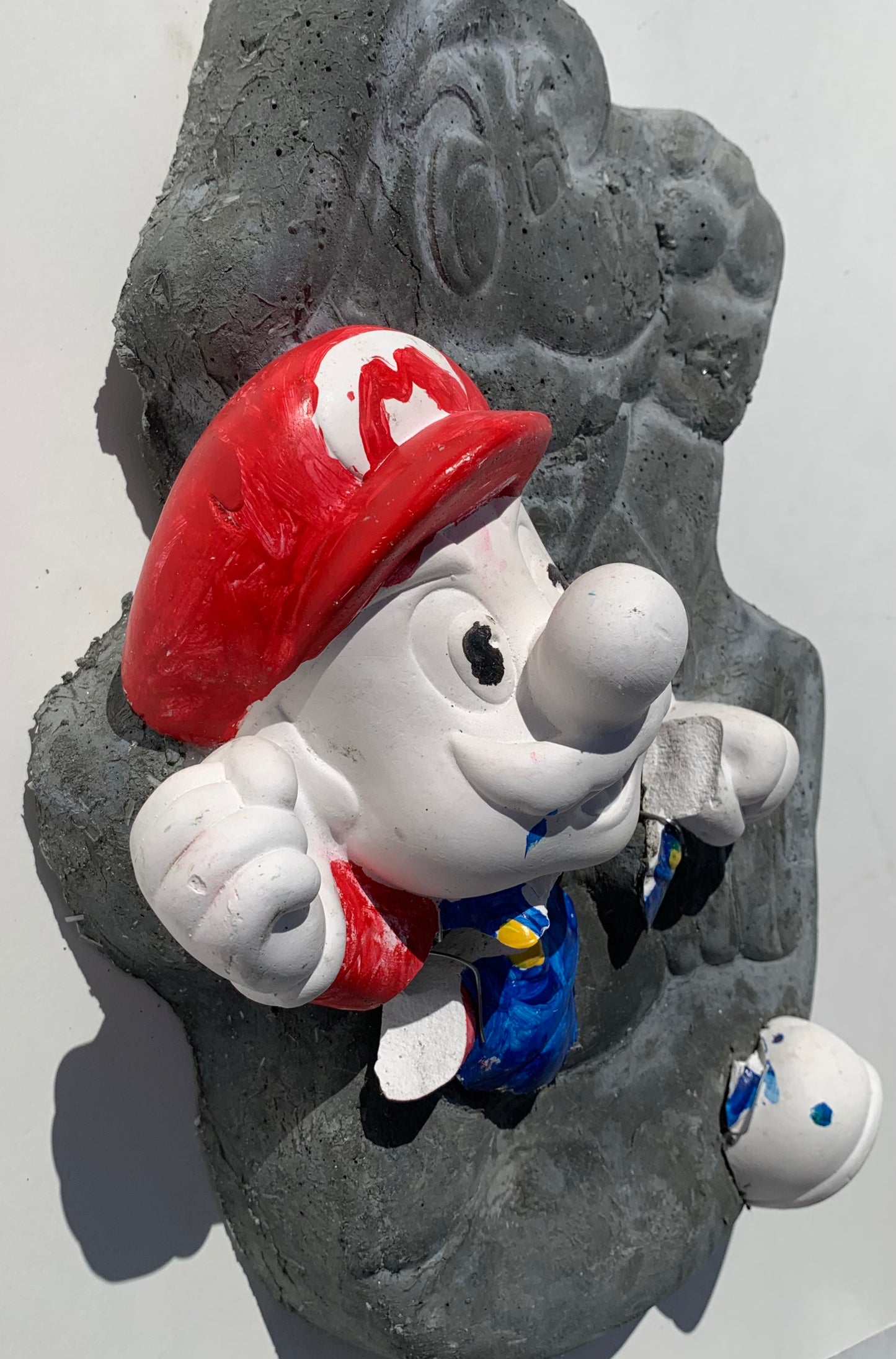 "Luigi's Brother": Mario on Mario Wall Sculpture