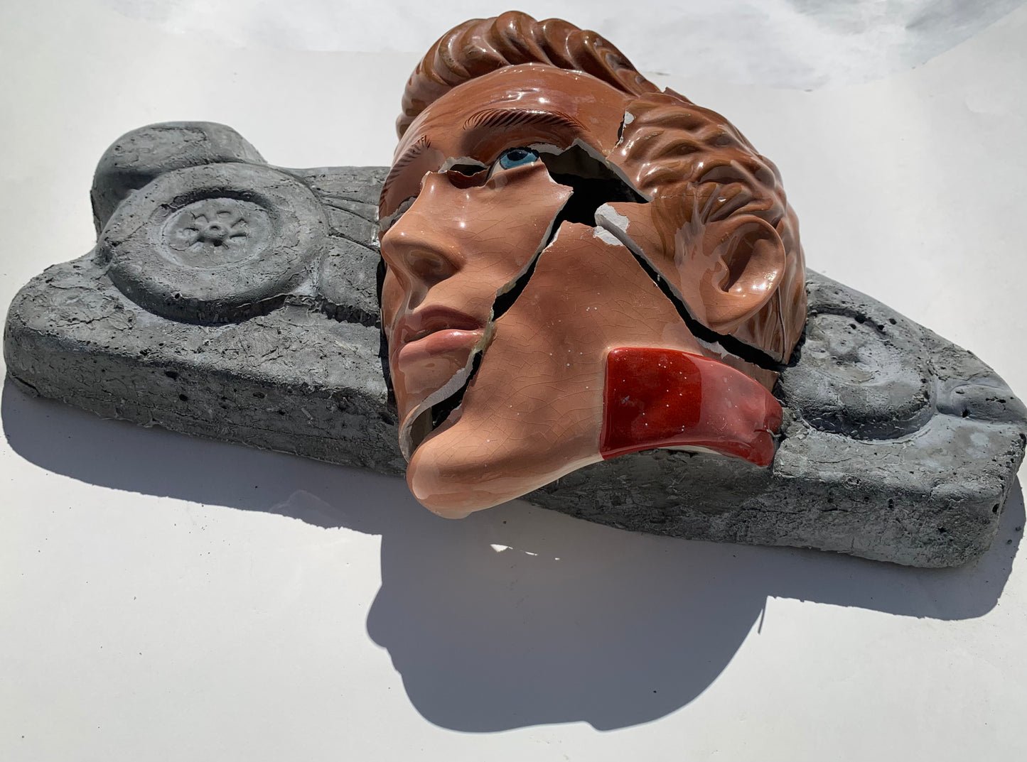 "Death By Distraction": James Dean on Race Car Wall Sculpture