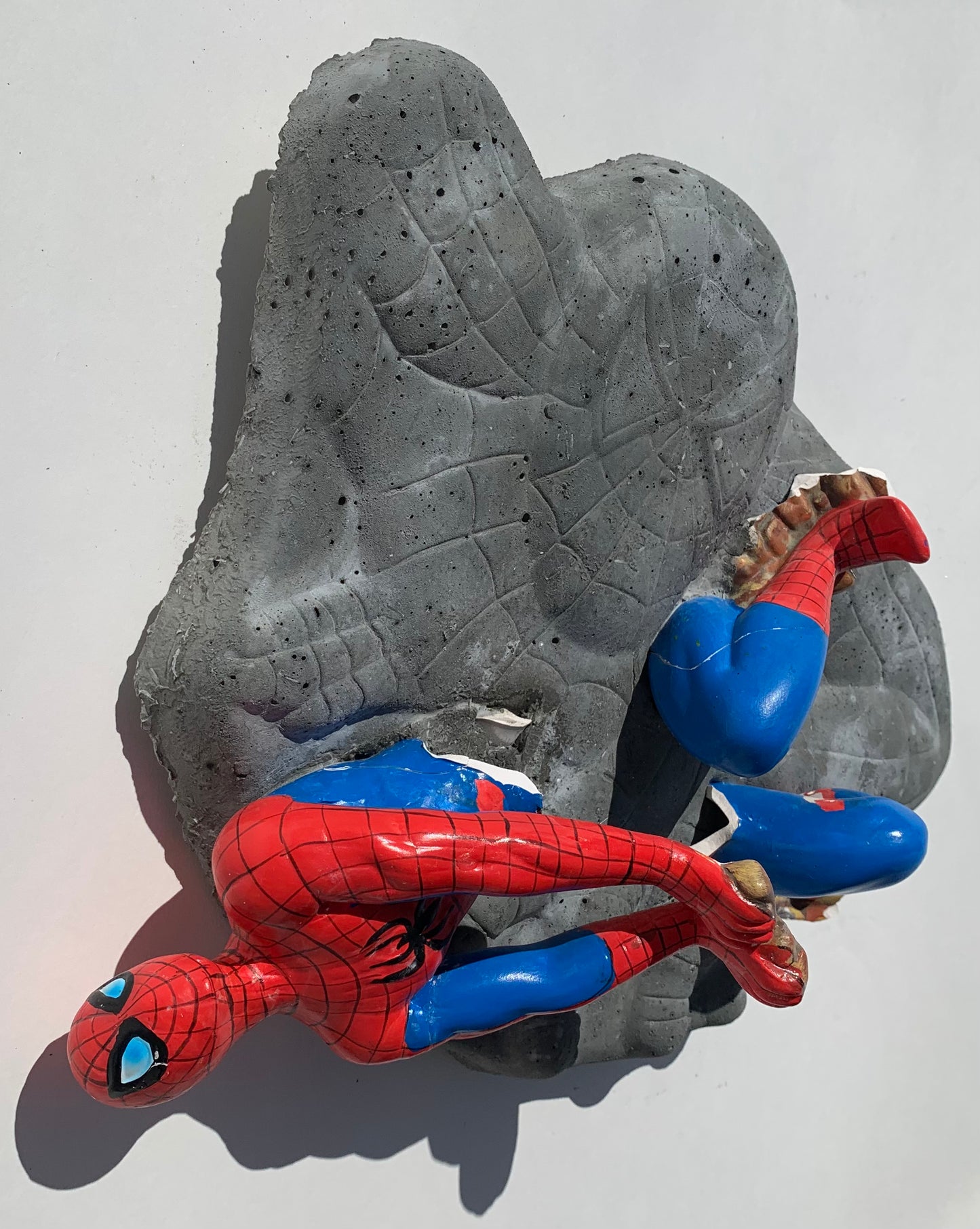 "Web Addiction": Spider-Man on Spider-Man Wall Sculpture