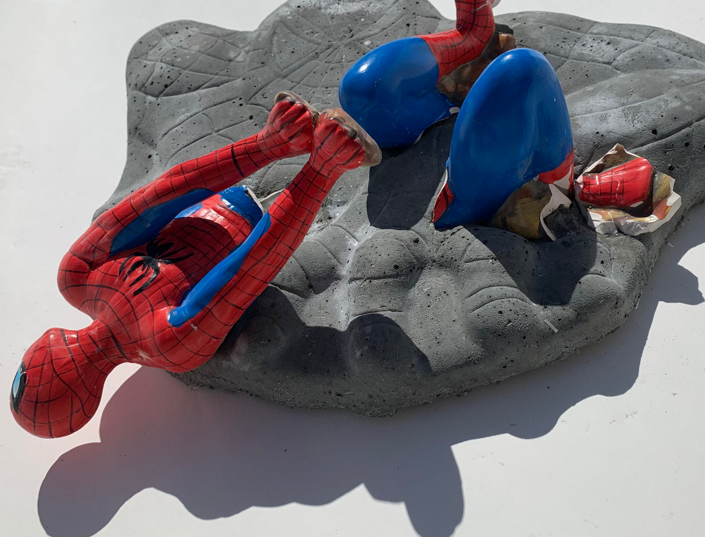 "Web Addiction": Spider-Man on Spider-Man Wall Sculpture