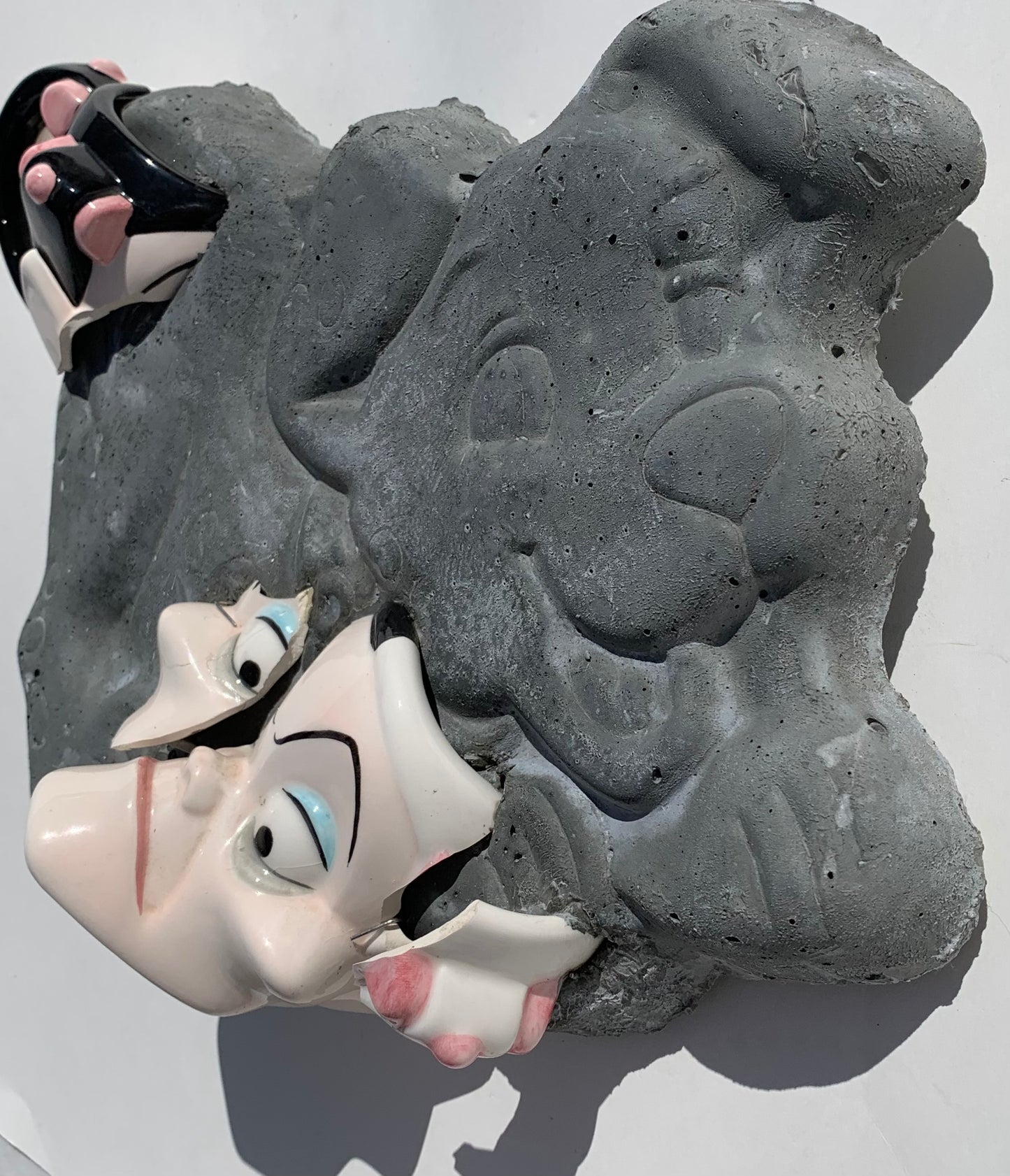"Not Sweet on PEET": Cruella de Vil on Dalmatian Puppy Wall Sculpture