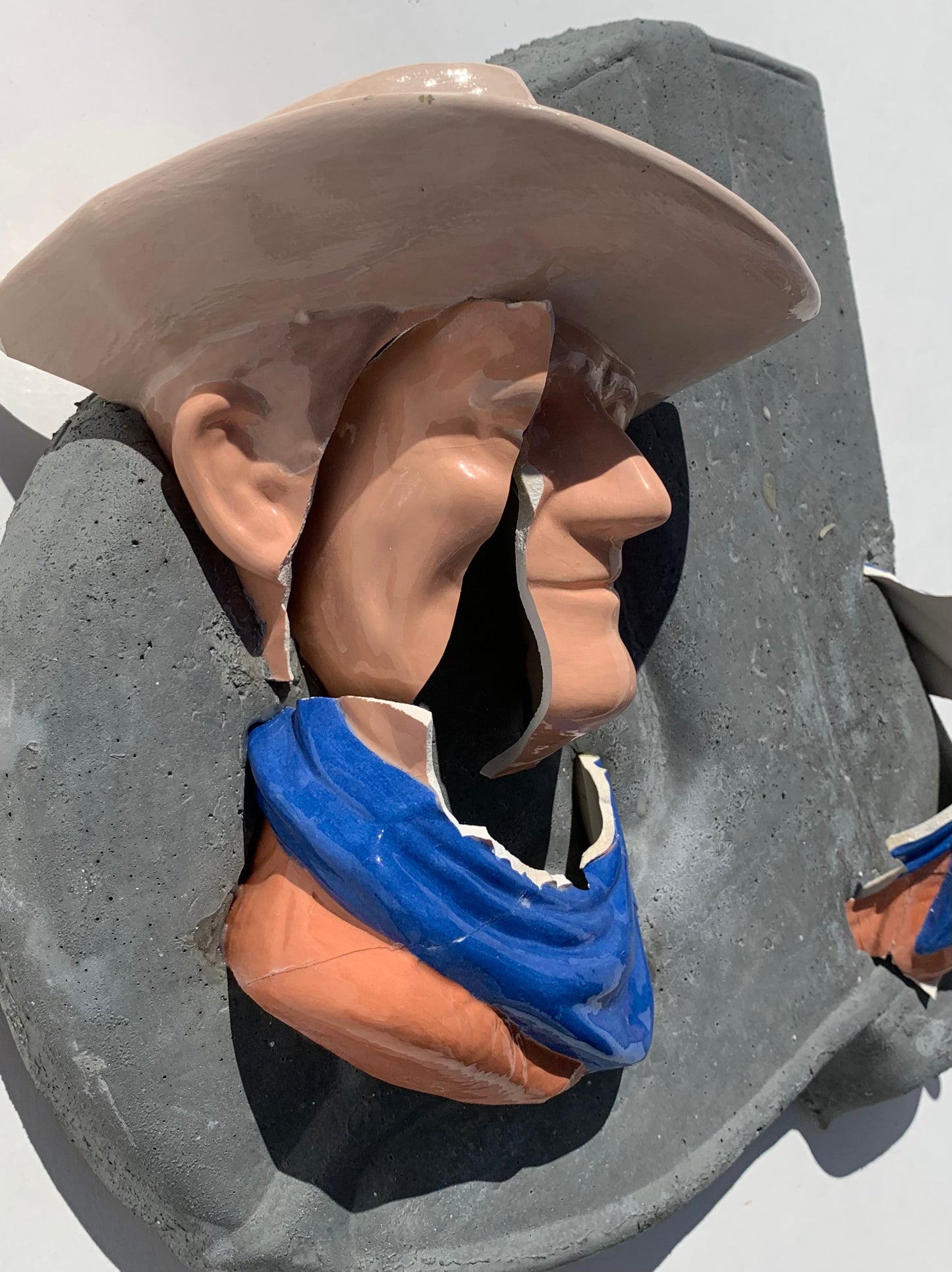 "True Grit": John Wayne on Cowboy Boot Wall Sculpture