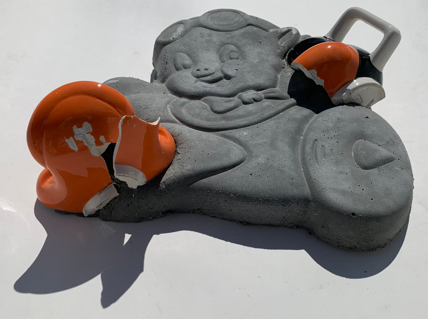 "Pilot Error": Daffy Duck on Porky Pig Wall Sculpture