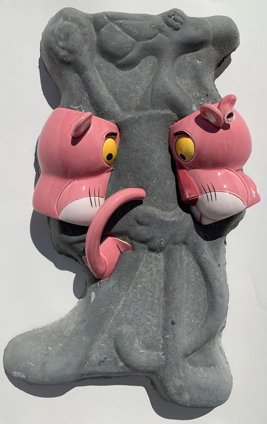 "Animated Arousal": Pink Panther on Pink Panther Wall Sculpture