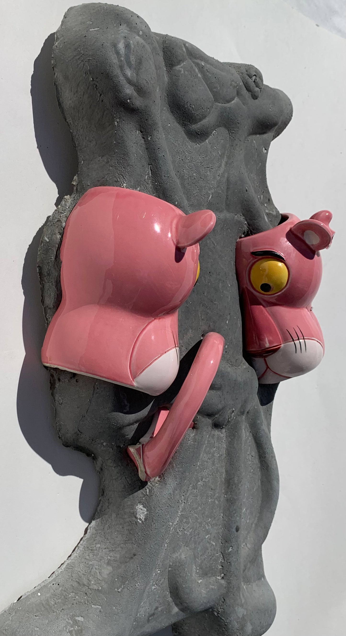 "Animated Arousal": Pink Panther on Pink Panther Wall Sculpture