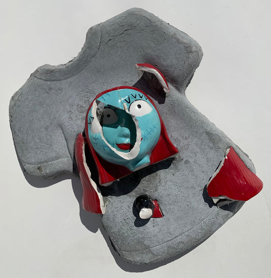 "Sally Subducted": Nightmare's Sally on T-Shirt Wall Sculpture