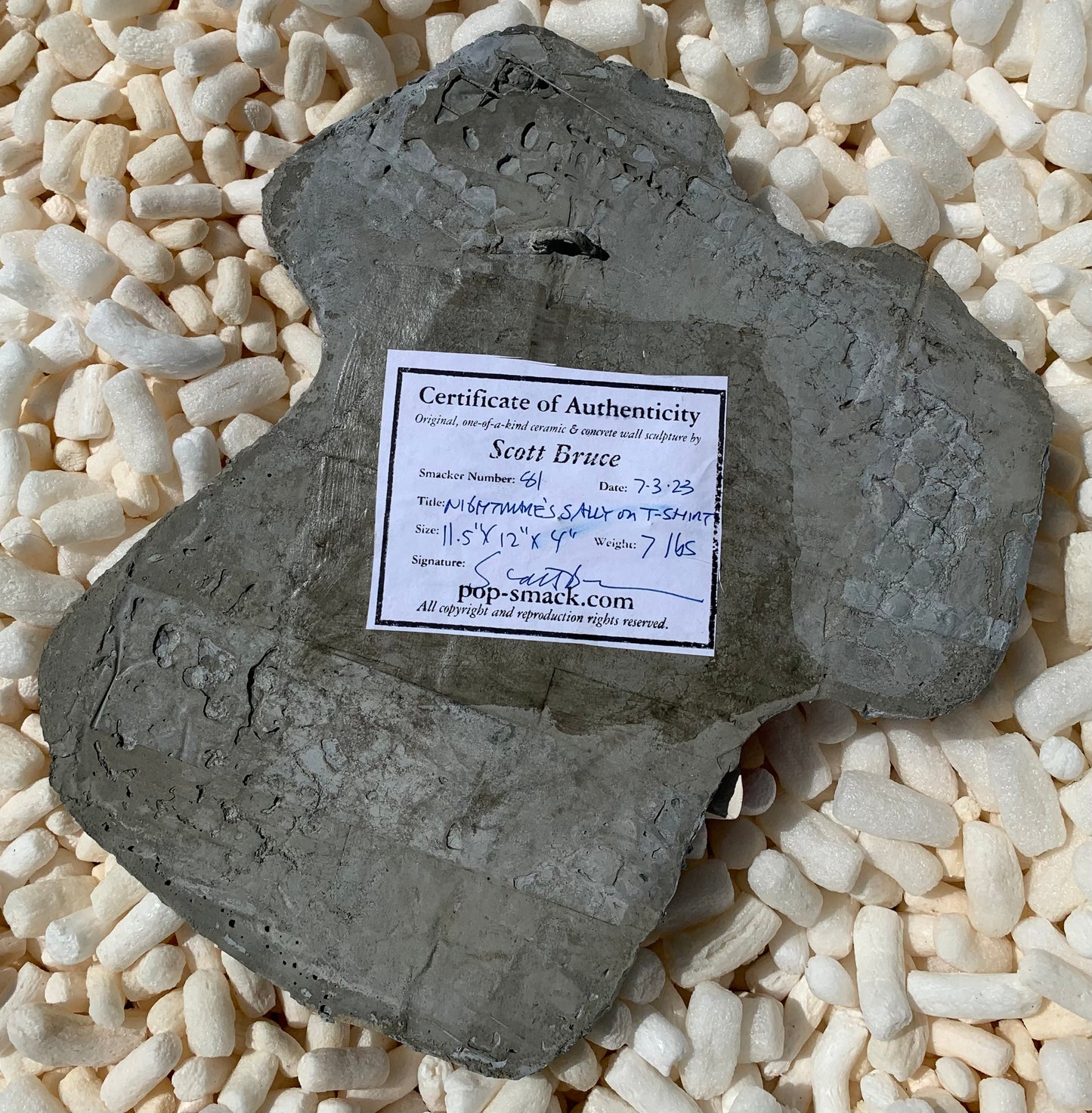 "Sally Subducted": Nightmare's Sally on T-Shirt Wall Sculpture