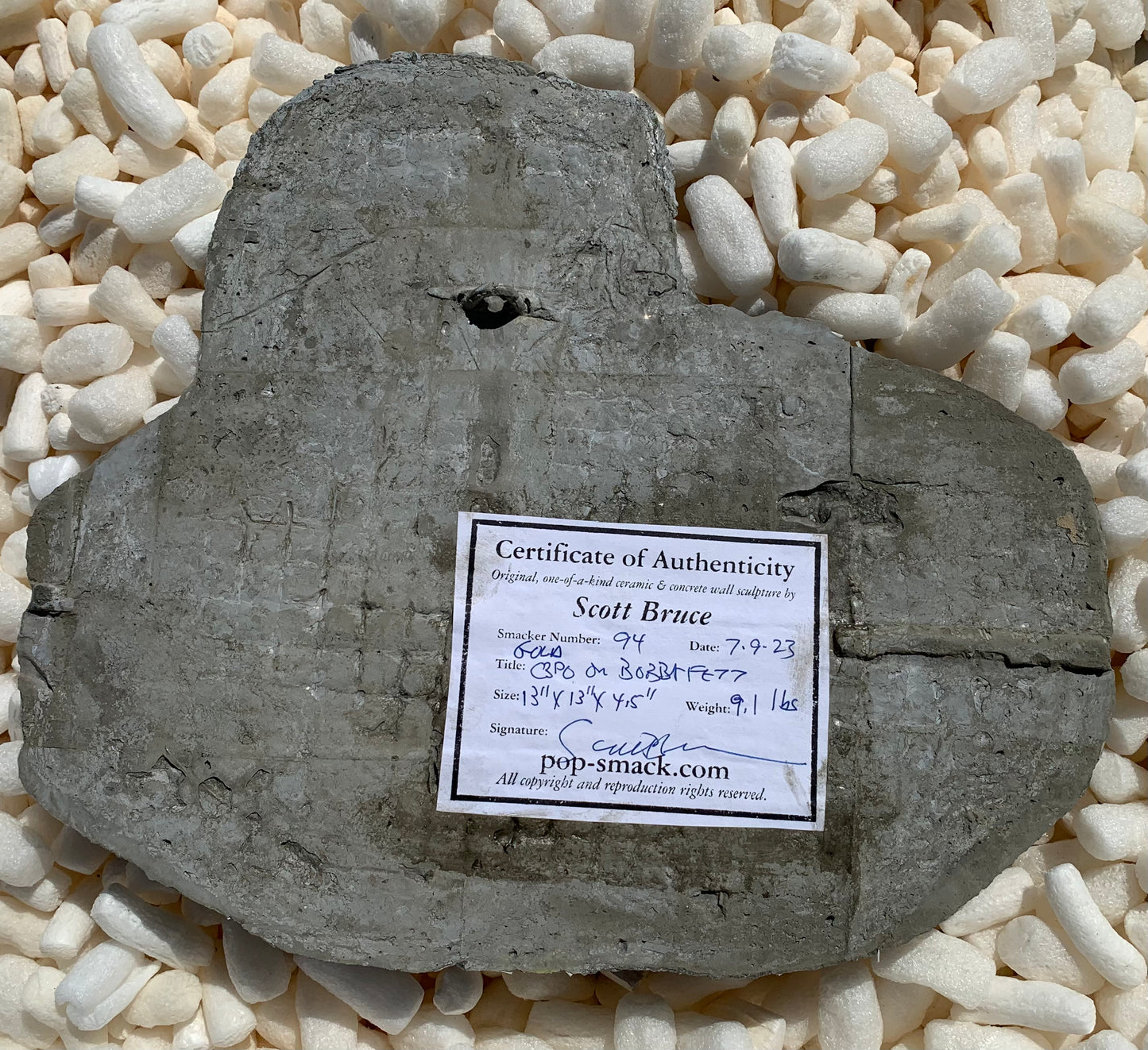 "Boba Shot First": C3PO on Boba Fett Ceramic & Concrete Star Wars Smacker