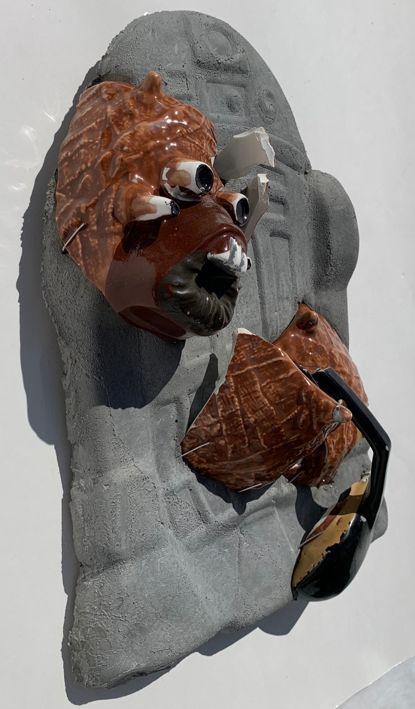 "Tatooine Trouble": Tusken Raider on R2D2 Wall Sculpture