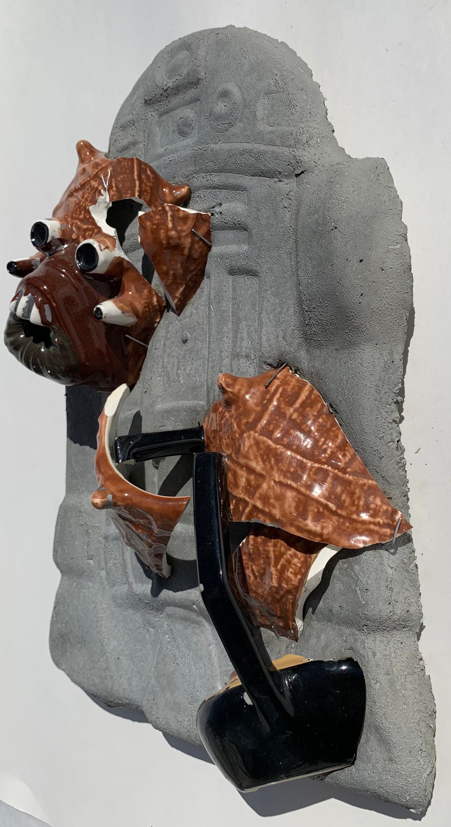 "Tatooine Trouble": Tusken Raider on R2D2 Wall Sculpture