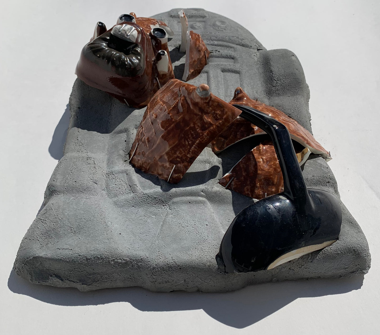 "Tatooine Trouble": Tusken Raider on R2D2 Wall Sculpture