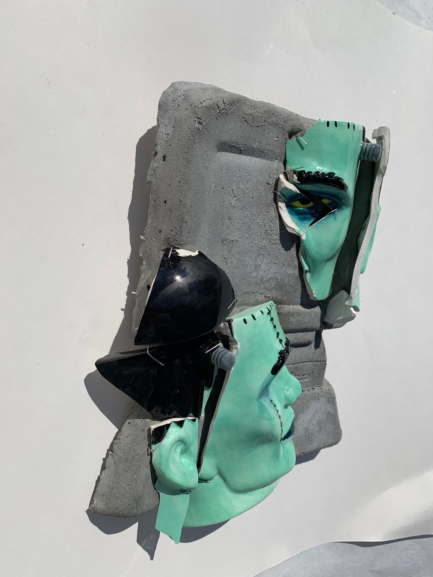 "AI: Imminent Doom": Frankenstein's Monster on Computer Ceramic & Concrete Favorite Smacker