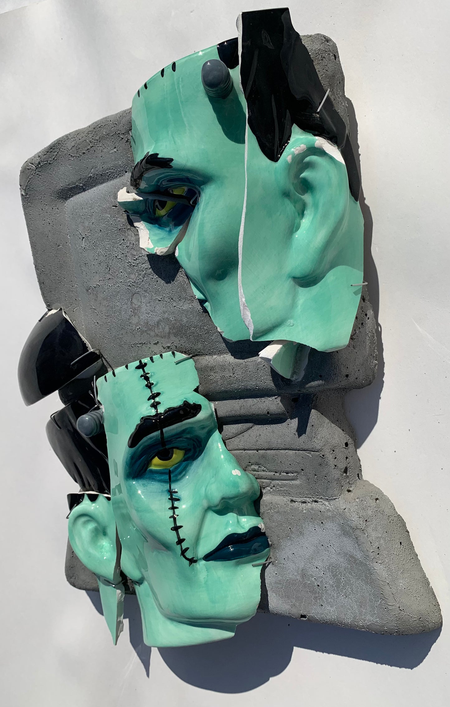 "AI: Imminent Doom": Frankenstein's Monster on Computer Ceramic & Concrete Favorite Smacker
