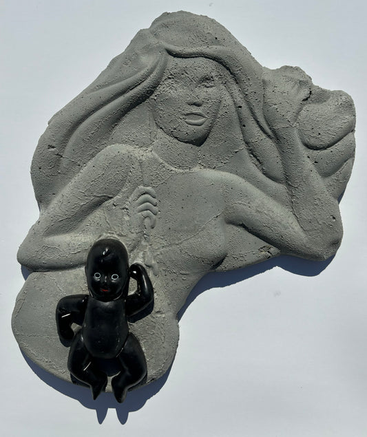 "Dad's Gunna Freak!": Black Baby on Barbie Wall Sculpture