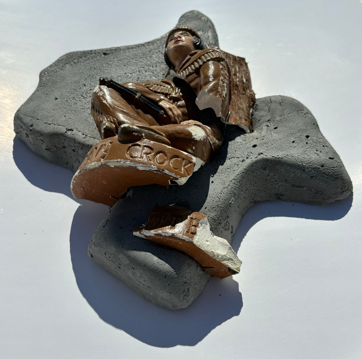 "Not Fess Parker!": Davy Crockett on Inverted Texas Wall Sculpture