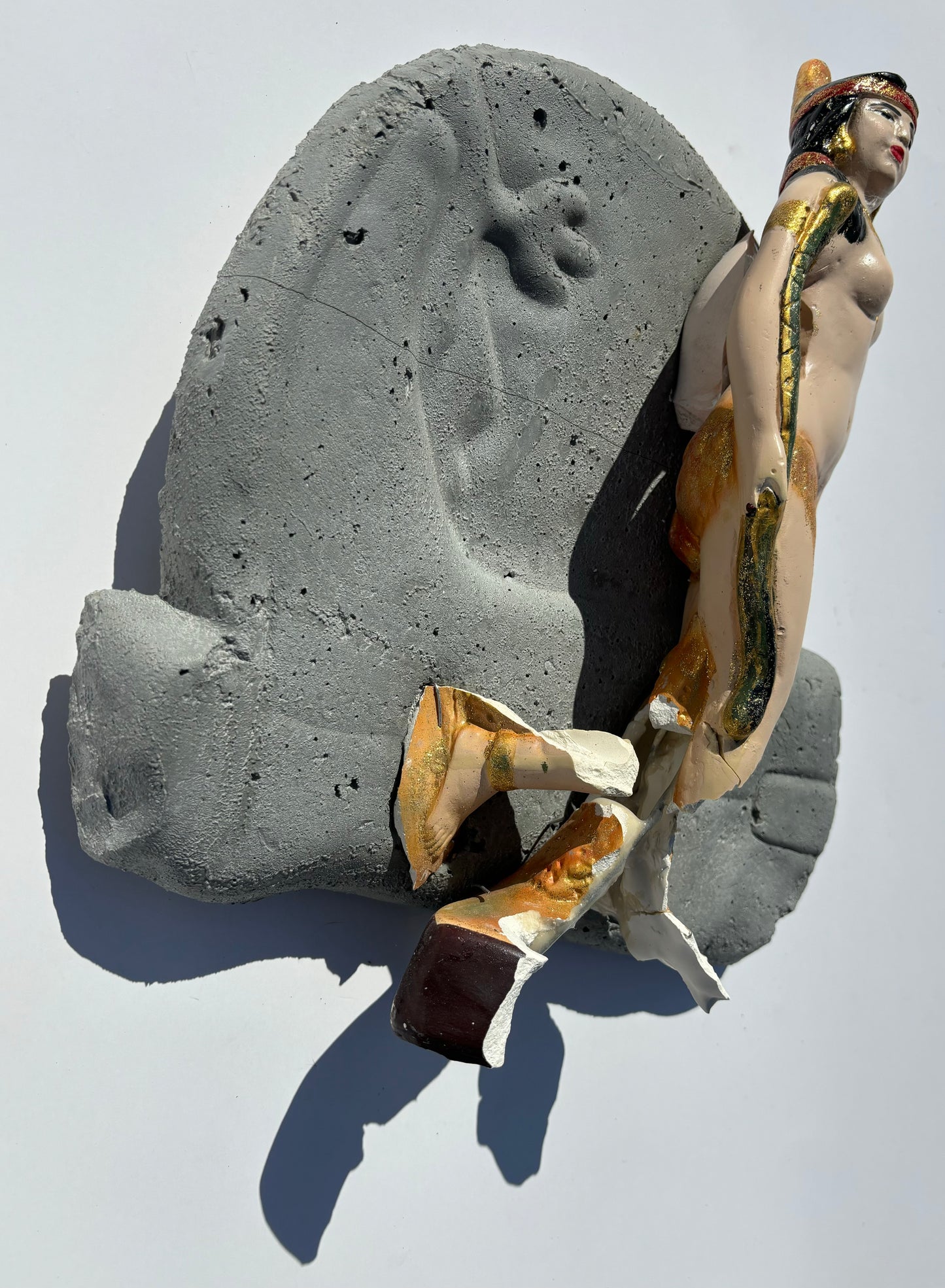 "Injun Queen": Native American Woman on Cowboy Boot Wall Sculpture