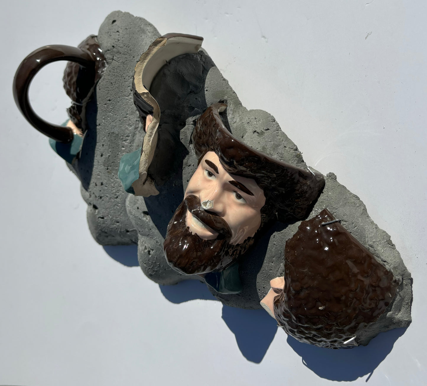 "Happy Little Accident": Bob Ross on Evergreen Tree Wall Sculpture