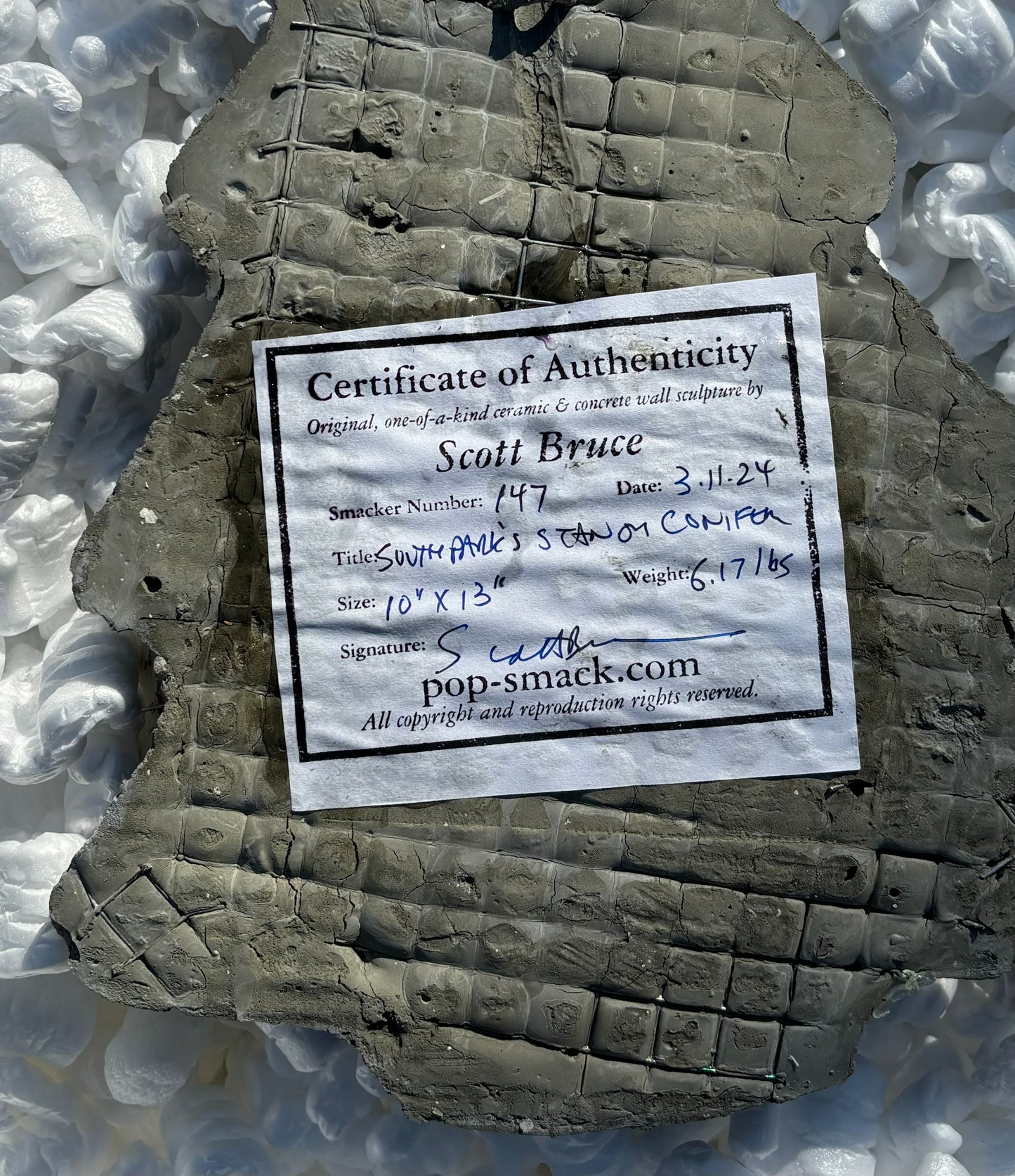 "Suffering Stan": South Park's Stan on Conifer Tree Wall Sculpture