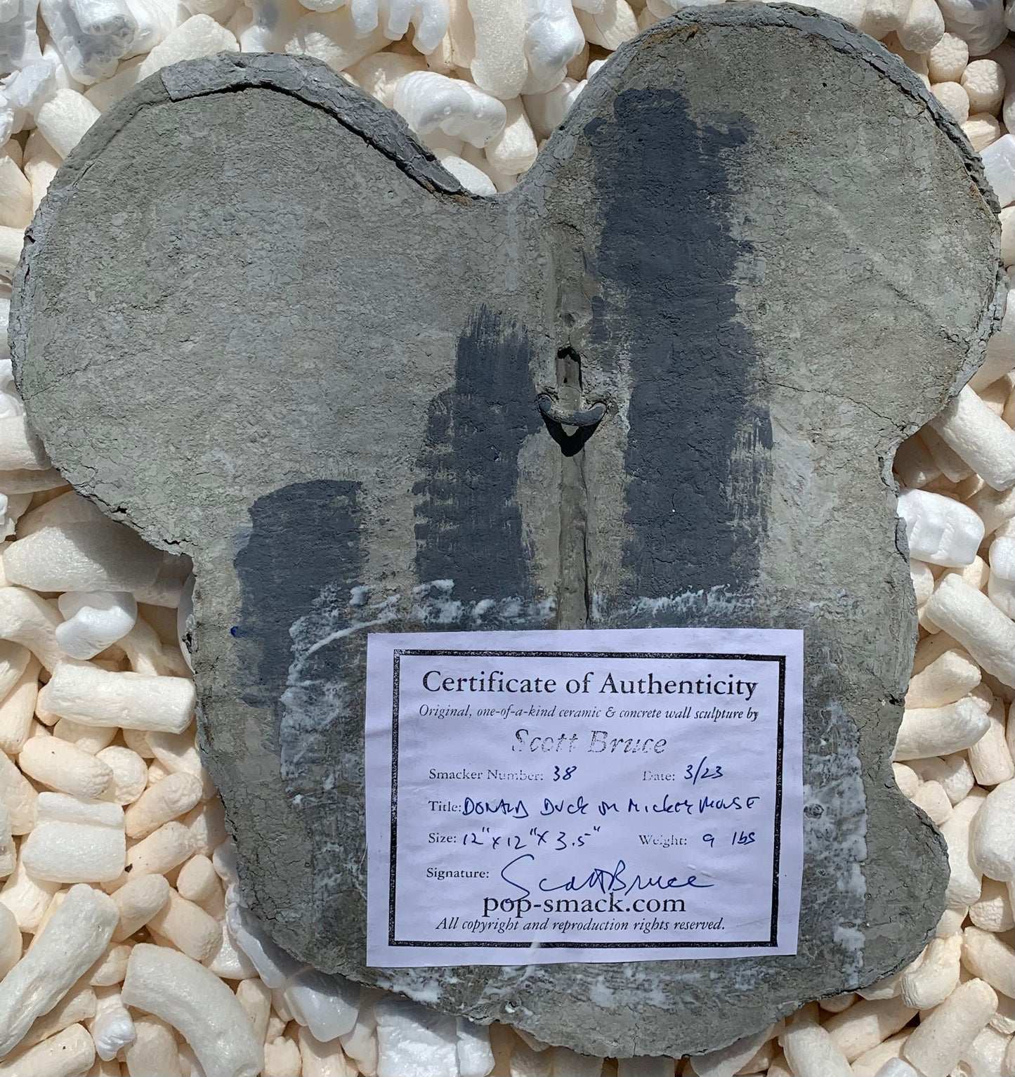 "Anger Management":  Donald Duck on Mickey Mouse Wall Sculpture