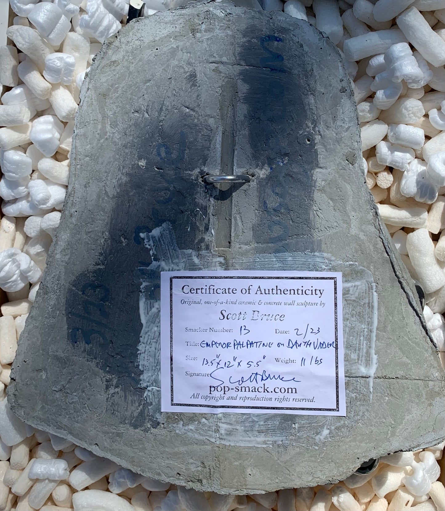 "Master and Servant": Emperor Palpatine on Darth Vader Wall Sculpture