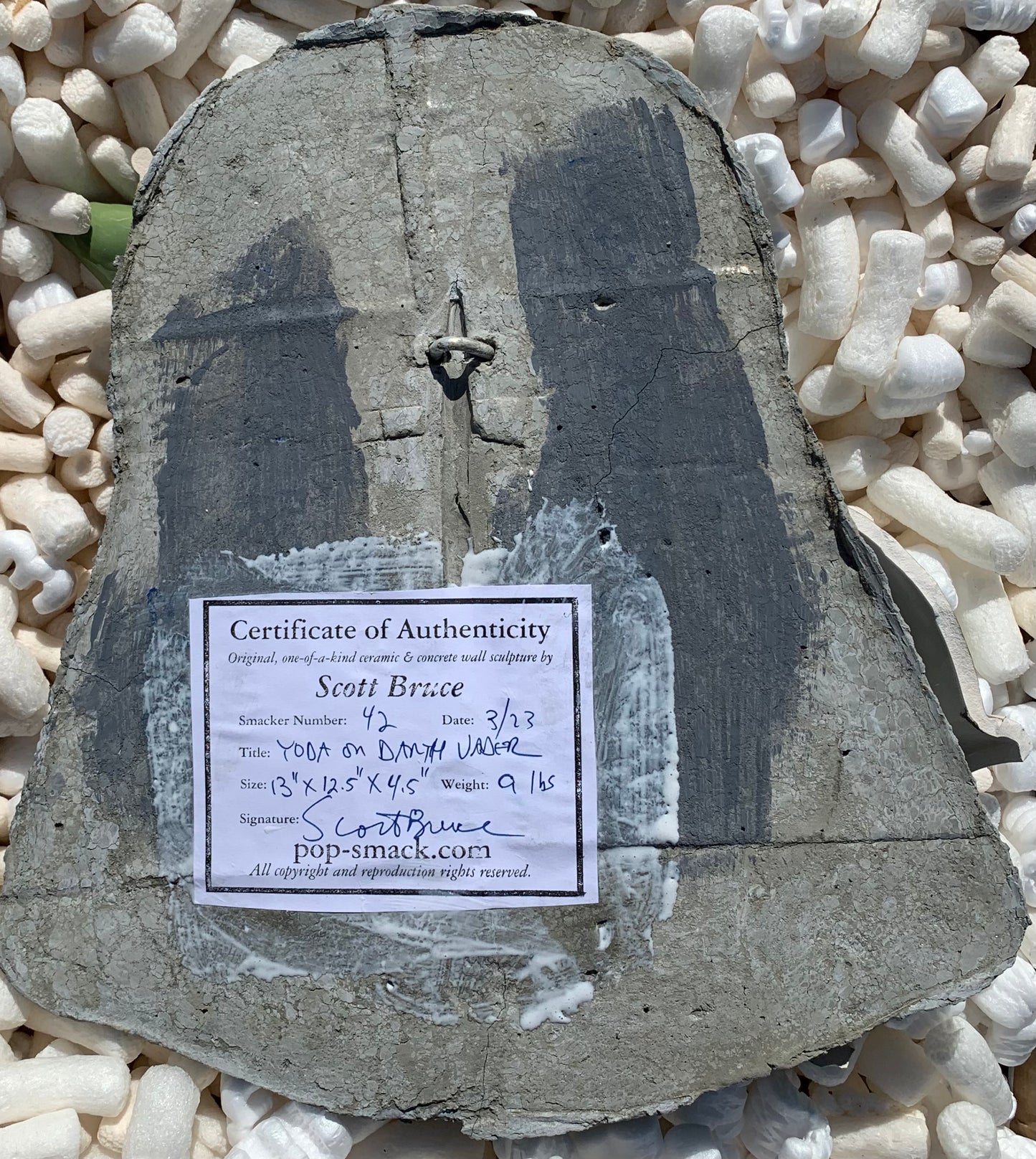 "Ivy On Evil": Yoda on Darth Vader Wall Sculpture