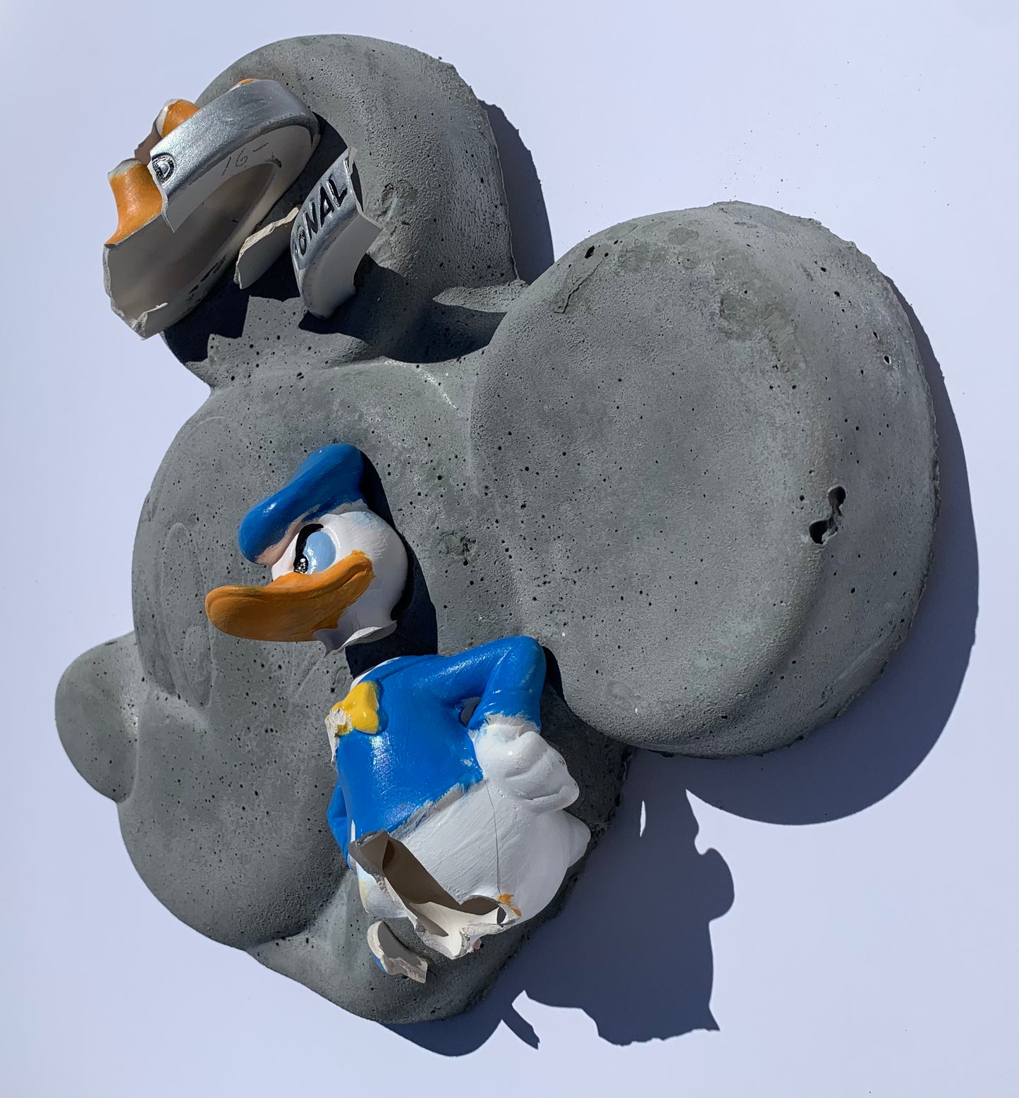"Anger Management":  Donald Duck on Mickey Mouse Wall Sculpture