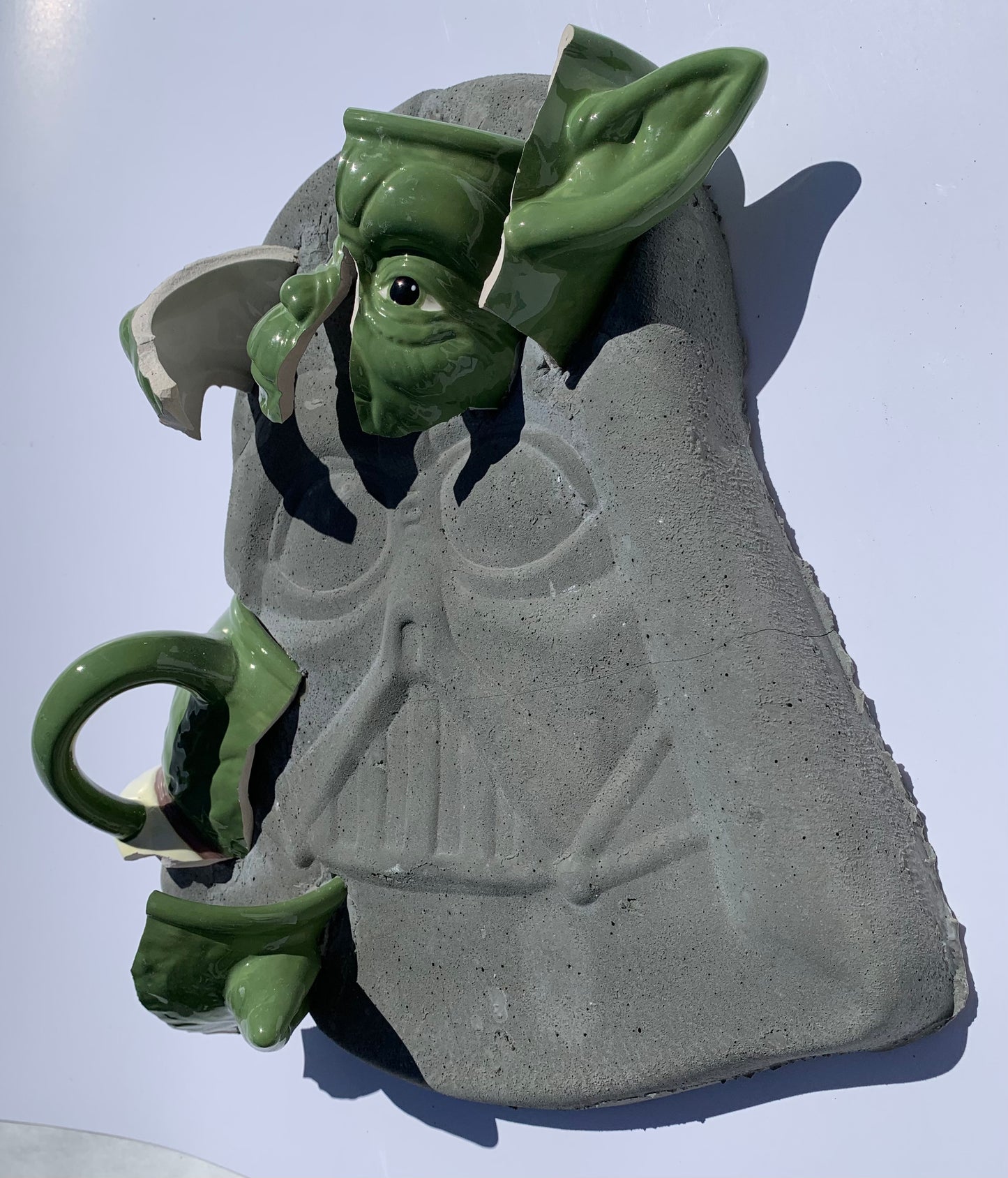 "Ivy On Evil": Yoda on Darth Vader Wall Sculpture