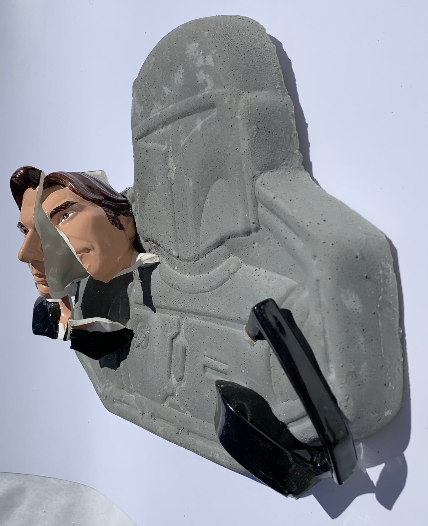 "Chilly Relationship": Han Solo on Boba Fett Wall Sculpture