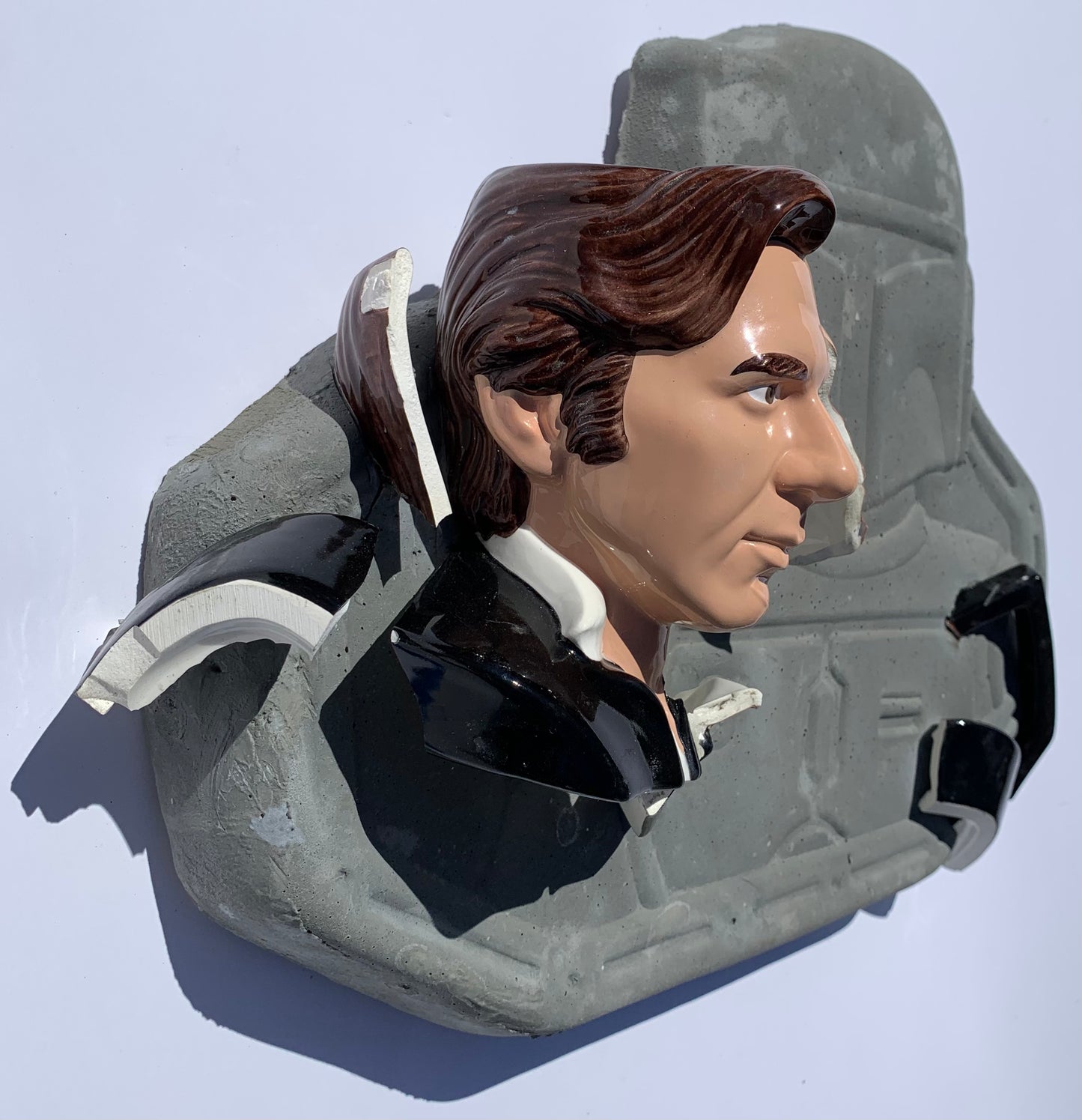 "Chilly Relationship": Han Solo on Boba Fett Wall Sculpture