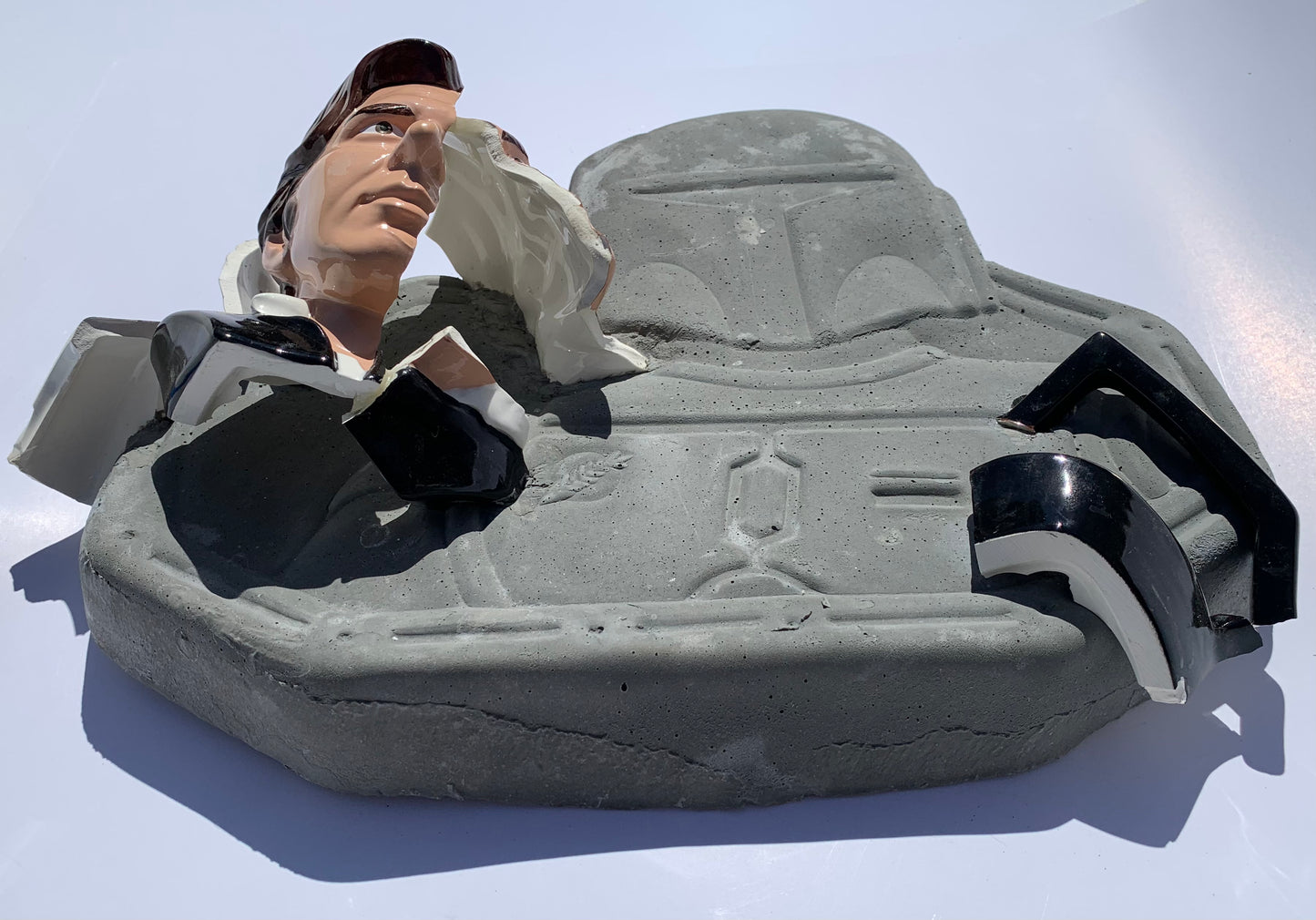 "Chilly Relationship": Han Solo on Boba Fett Wall Sculpture