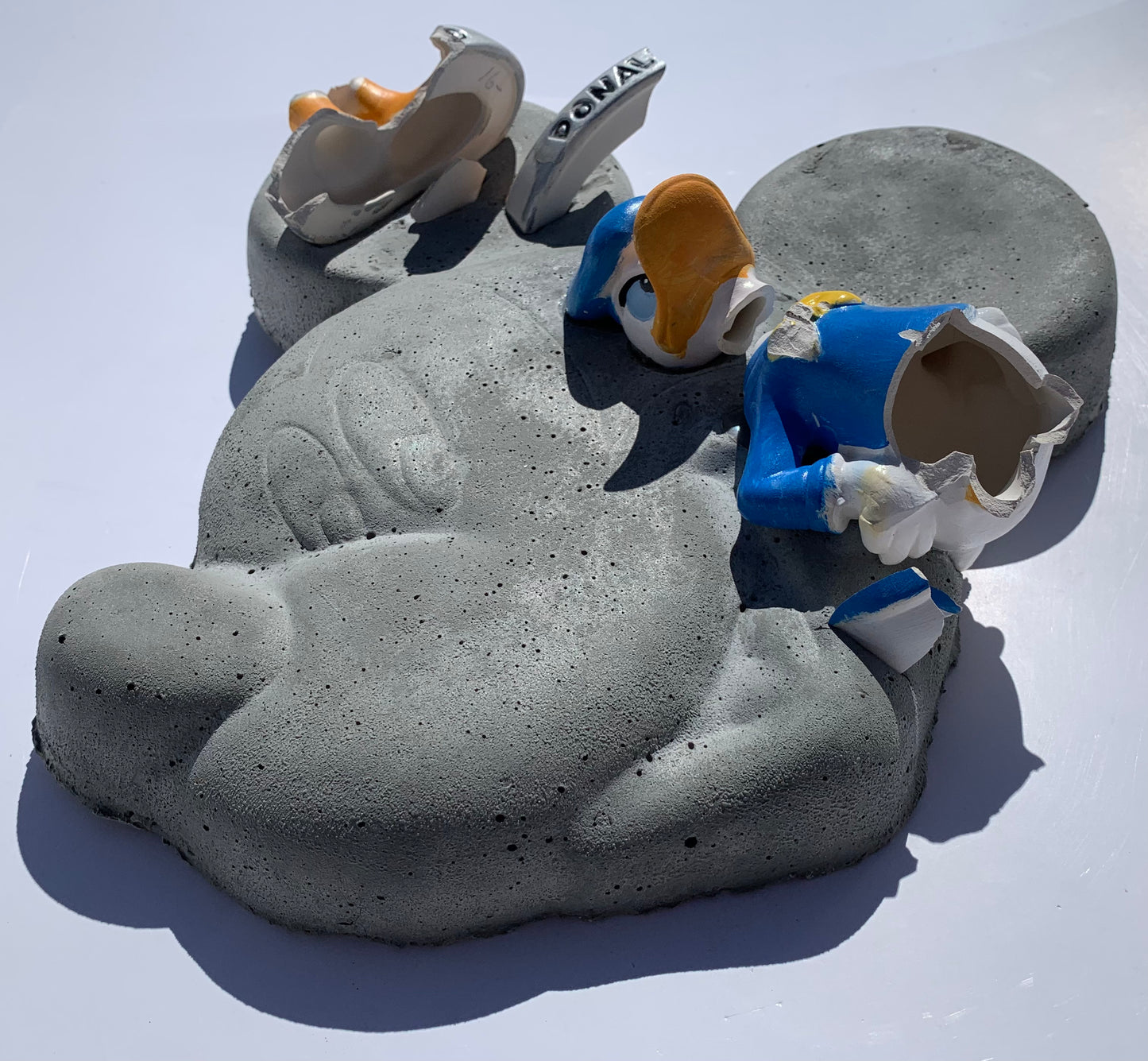 "Anger Management":  Donald Duck on Mickey Mouse Wall Sculpture