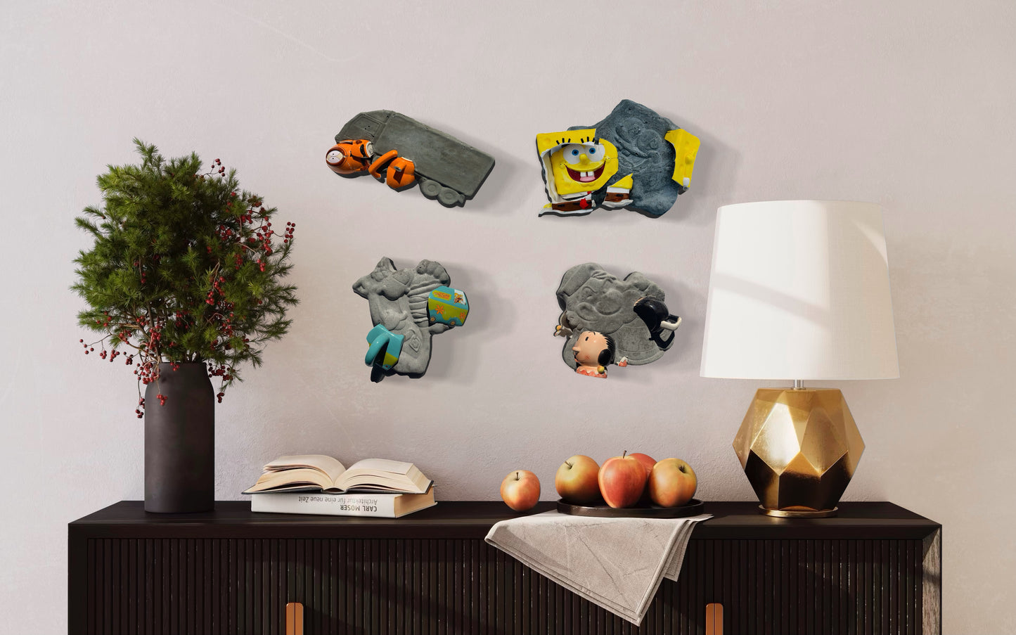 “Crazy!”: SpongeBob Squarepants on SpongeBob Wall Sculpture