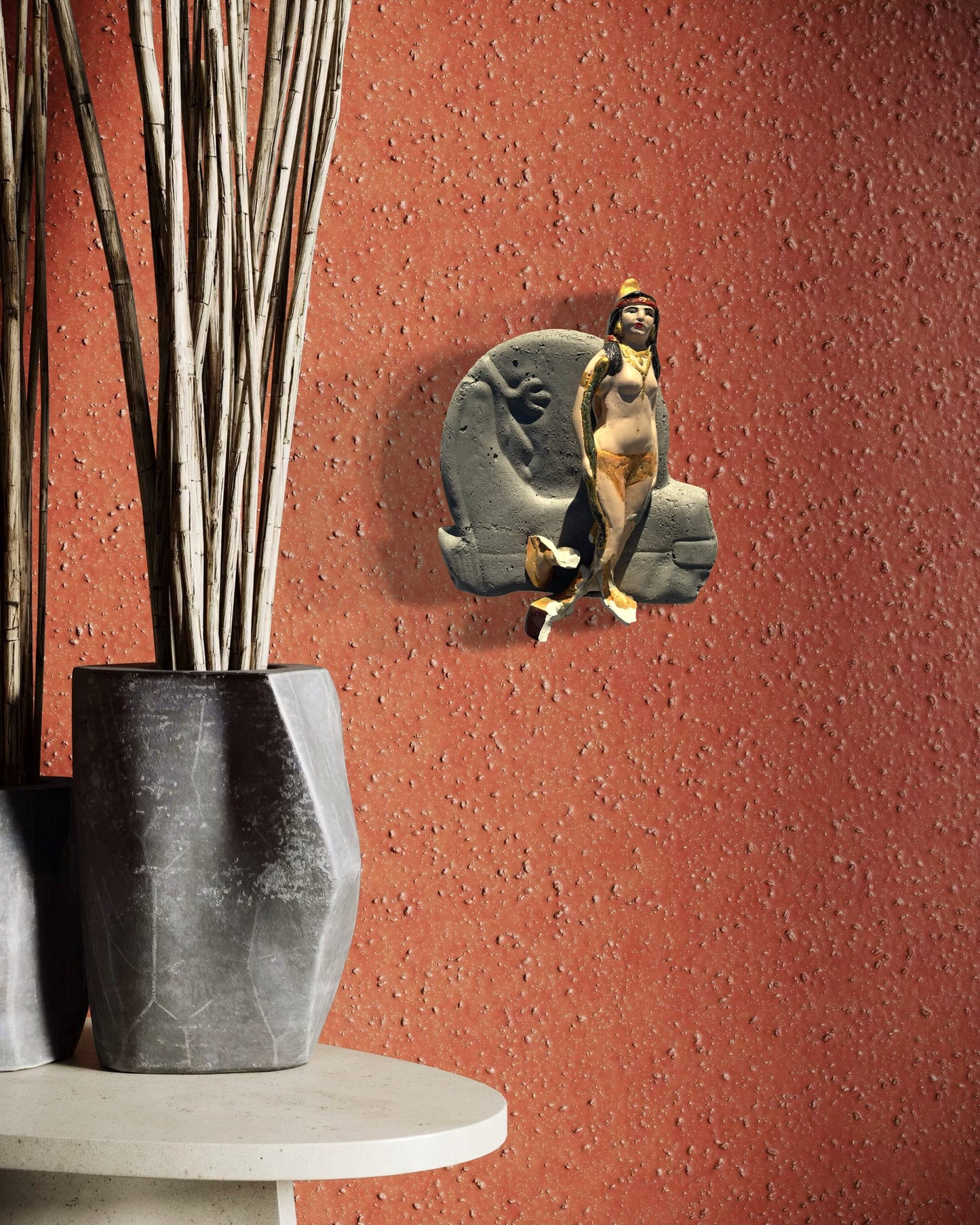 "Injun Queen": Native American Woman on Cowboy Boot Wall Sculpture