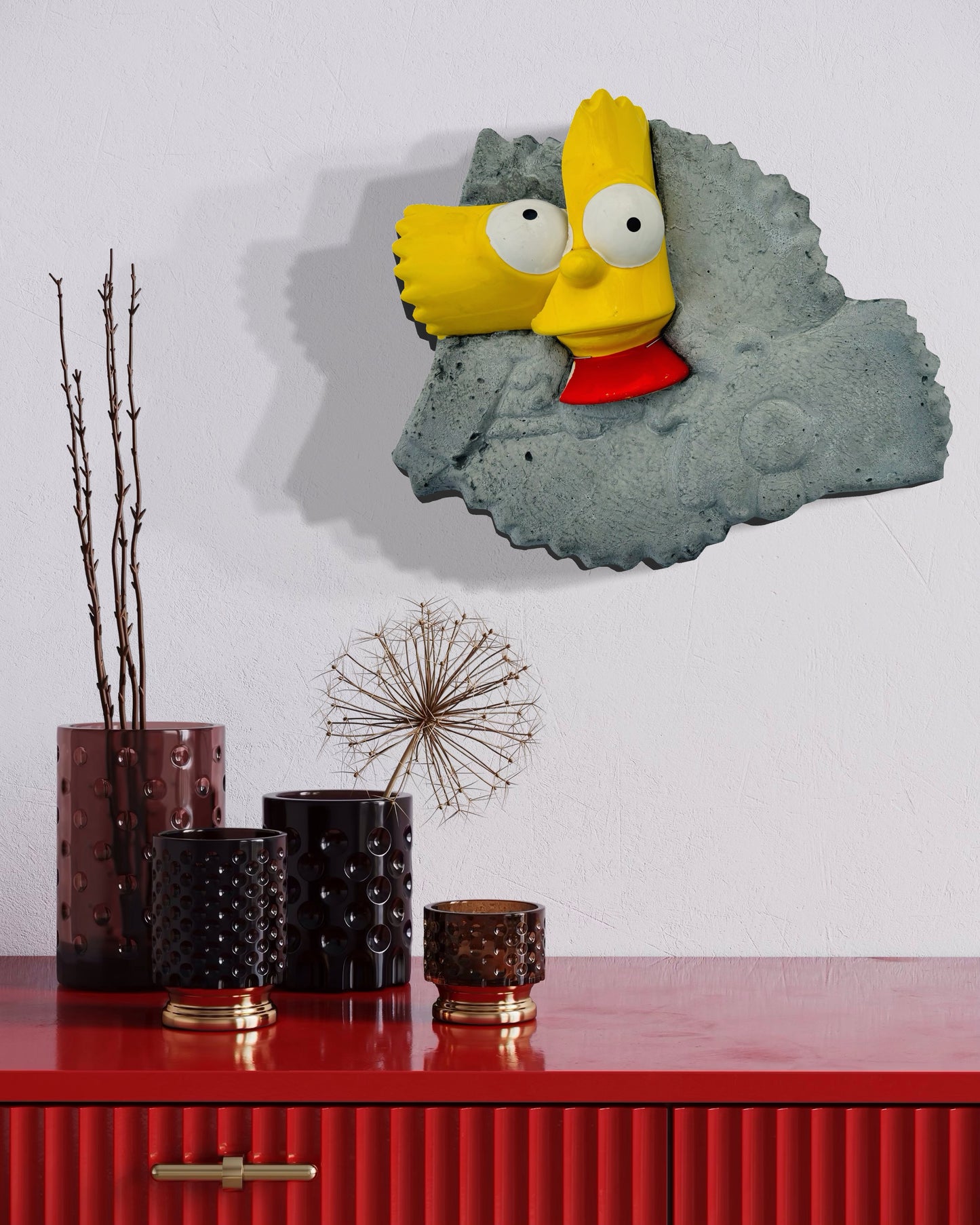 “Bart Bifurcated”: Bart Simpson on Bart Simpson Wall Sculpture