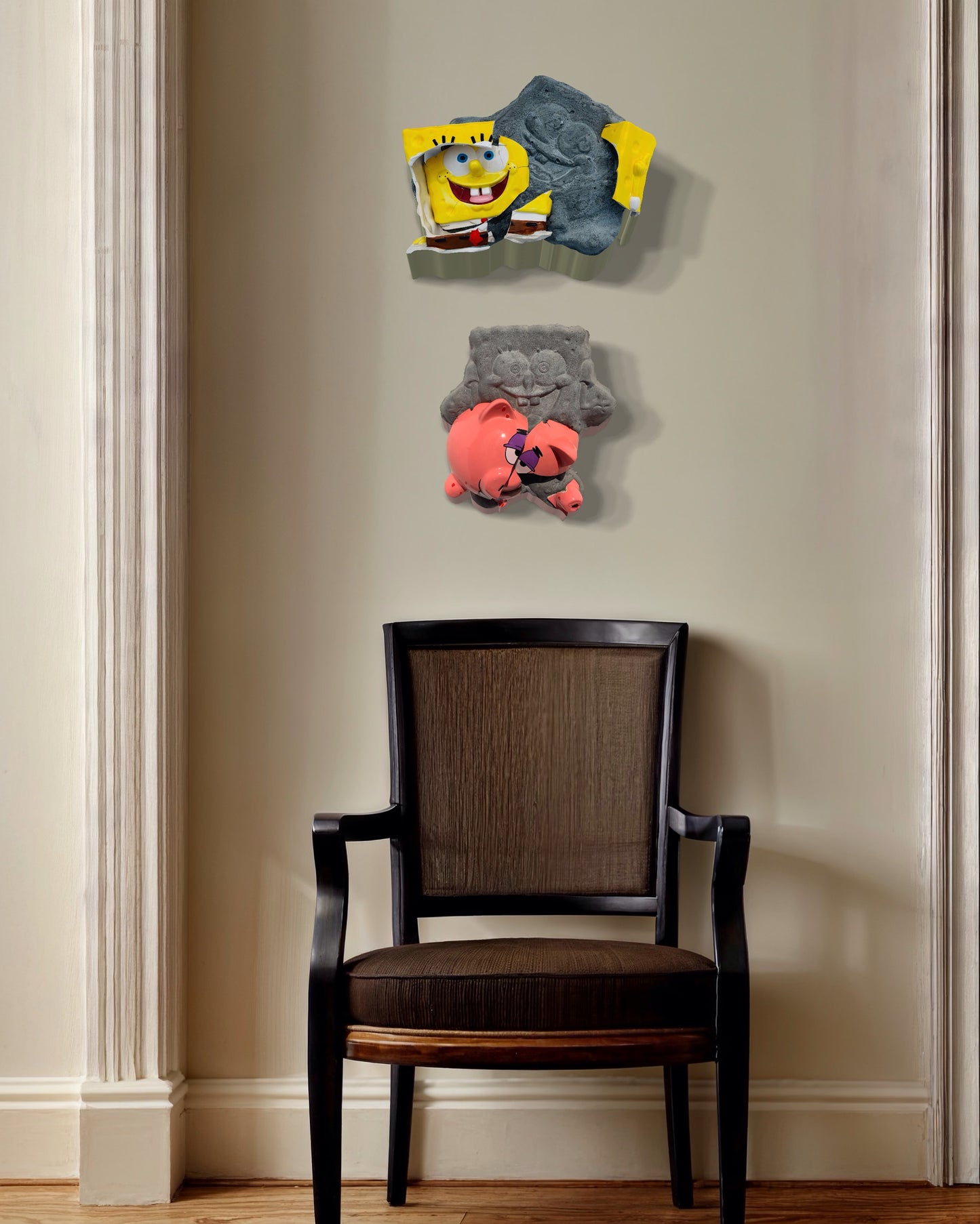 "Piggy Bank Patrick": Patrick Starfish on SpongeBob Wall Sculpture