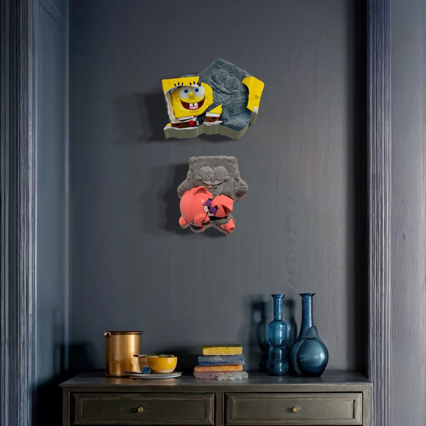 "Piggy Bank Patrick": Patrick Starfish on SpongeBob Wall Sculpture