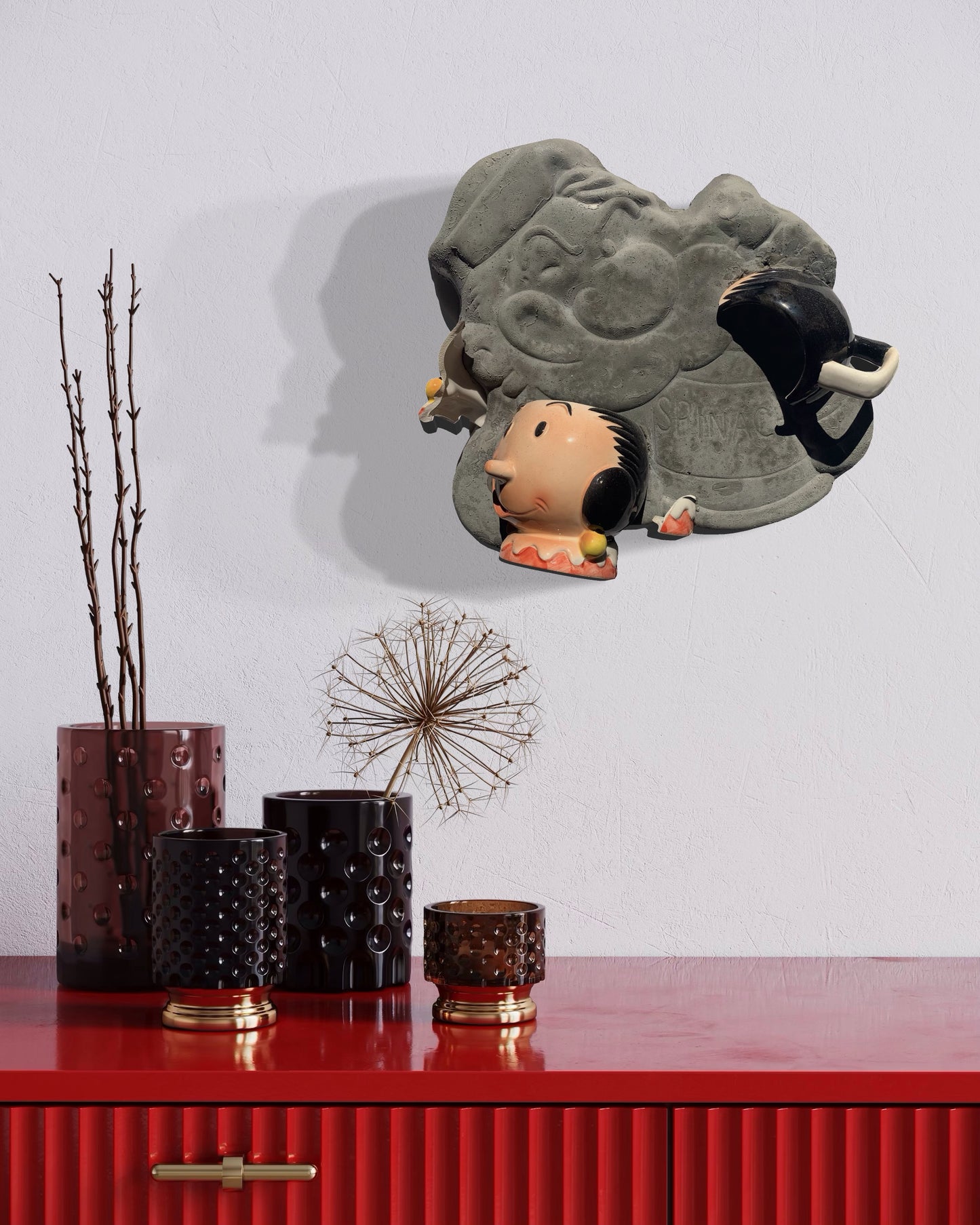 "Sometime Sweethearts": Olive Oyl on Popeye the Sailor Man Wall Sculpture