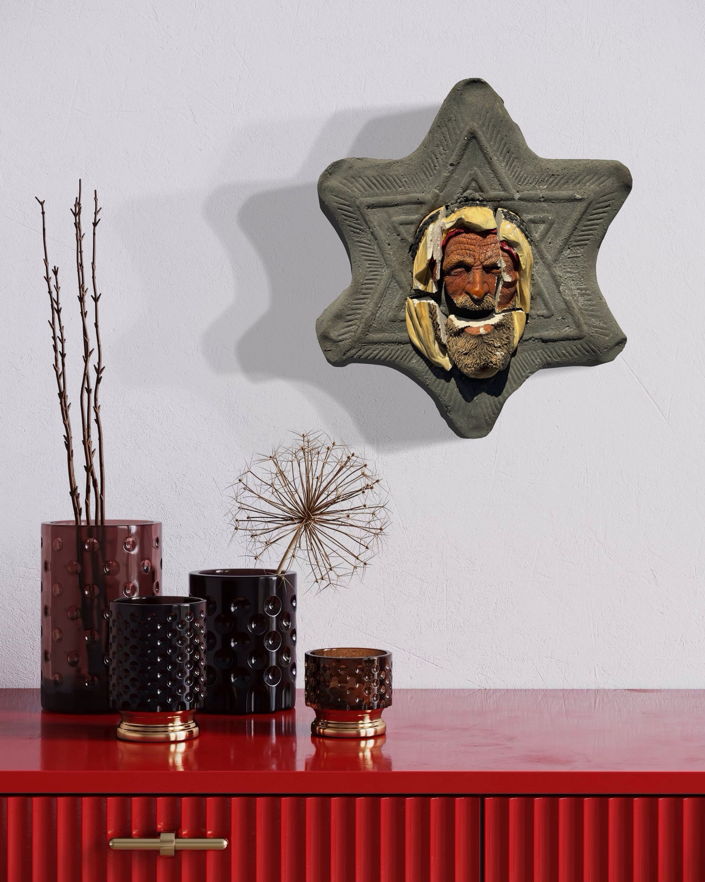 "Wheel of Misfortune": Palestinian on Star-of-David Wall Sculpture