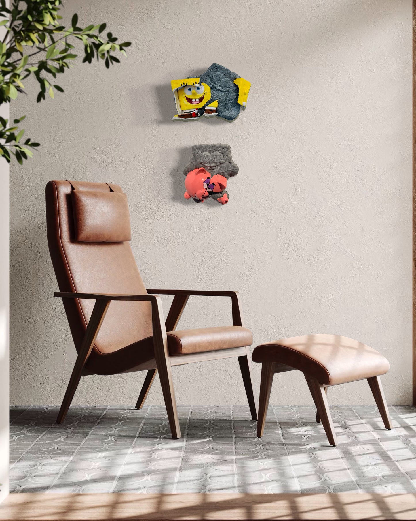 "Piggy Bank Patrick": Patrick Starfish on SpongeBob Wall Sculpture