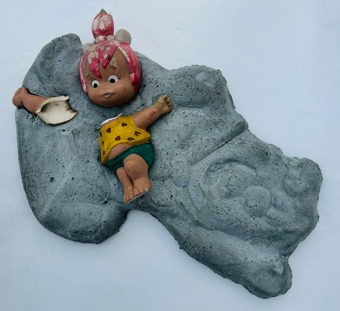 “Fred’s Little Girl”: Pebbles on Fred Flintstone Wall Sculpture