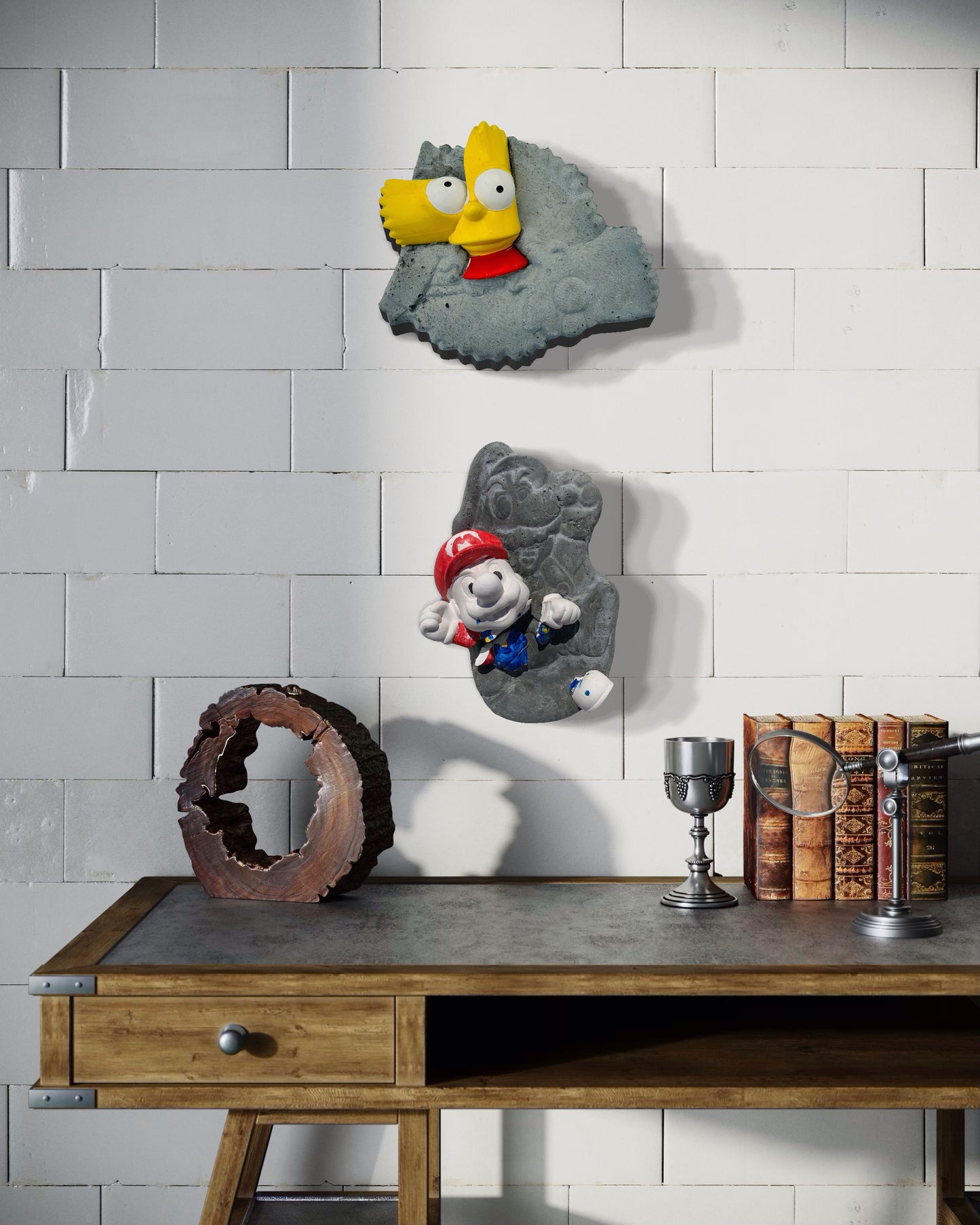 “Bart Bifurcated”: Bart Simpson on Bart Simpson Wall Sculpture