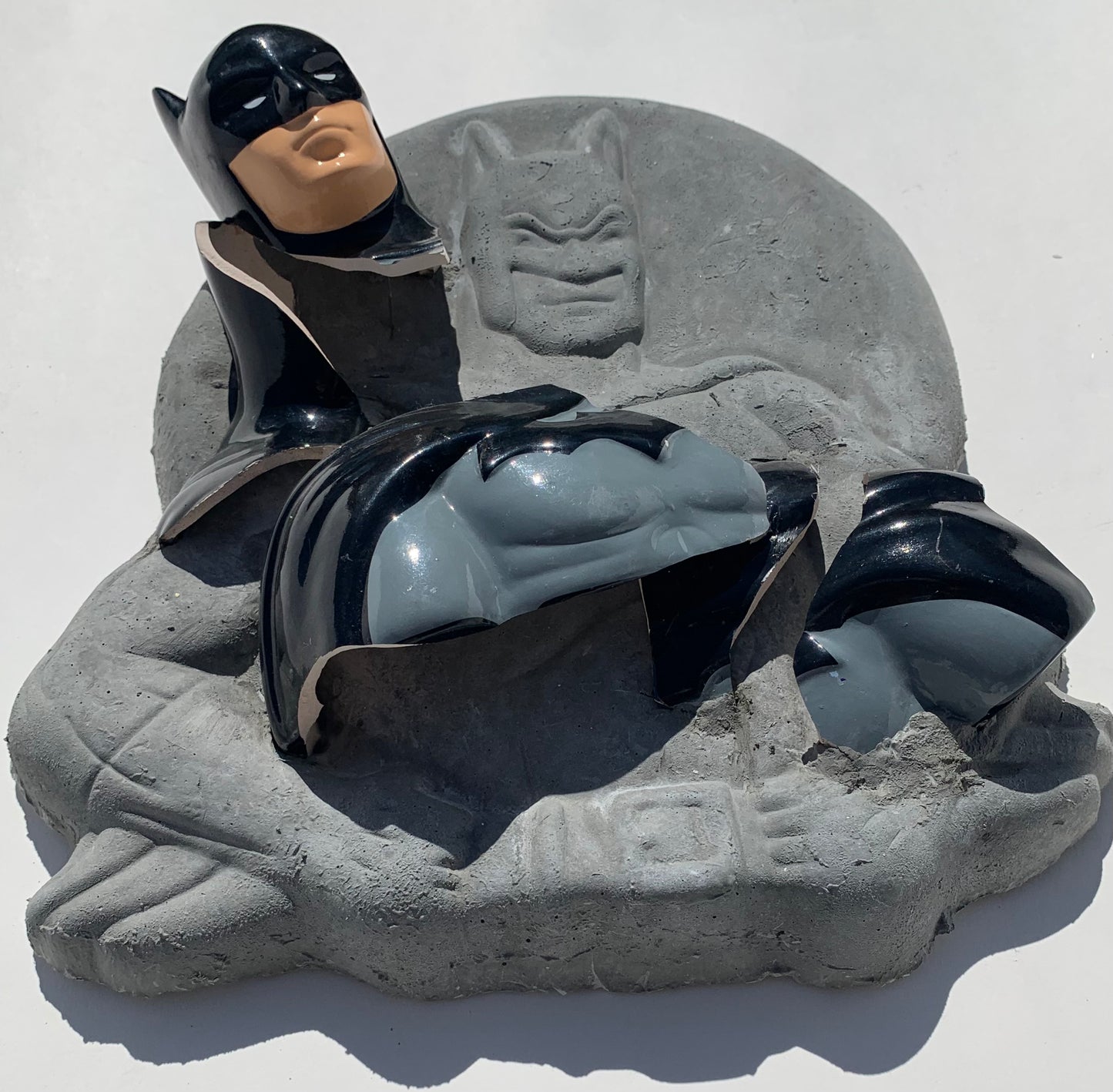 "Cowled Scowler": Batman on Batman Ceramic & Concrete Superheroes Smacker