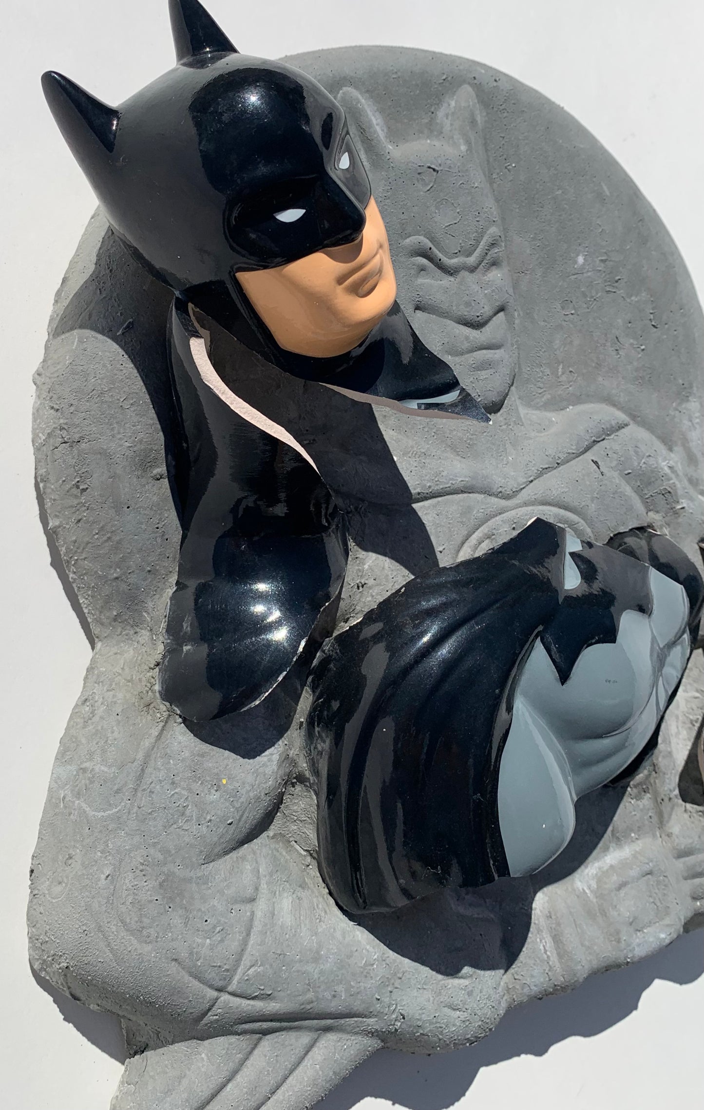 "Cowled Scowler": Batman on Batman Ceramic & Concrete Superheroes Smacker