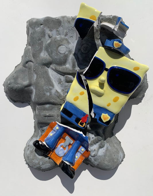 "Undersea Cop": SpongeBob on SpongeBob Squarepants Wall Sculpture