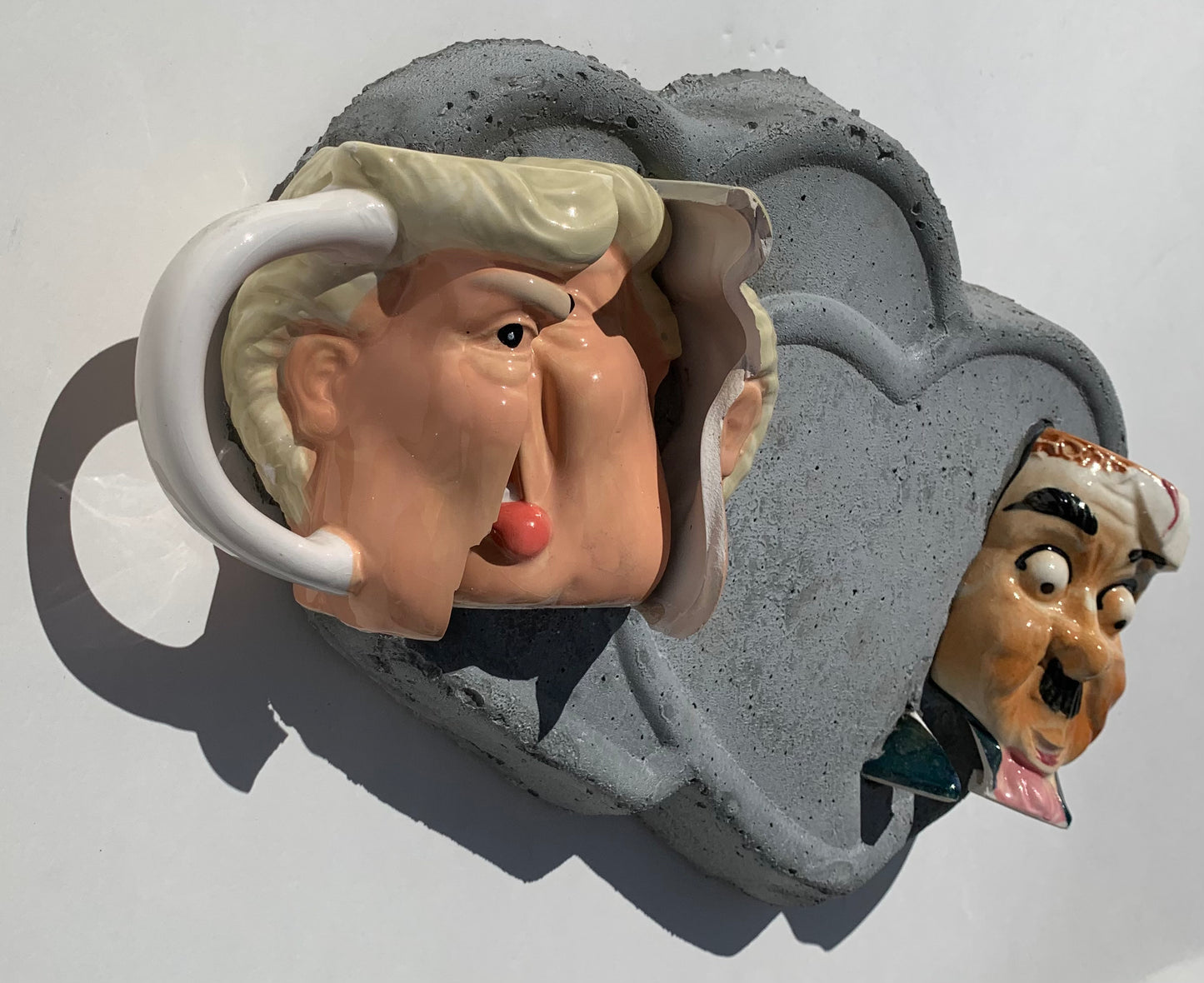 "Both Psychotic!": Trump & German Madman on Two Hearts Wall Sculpture