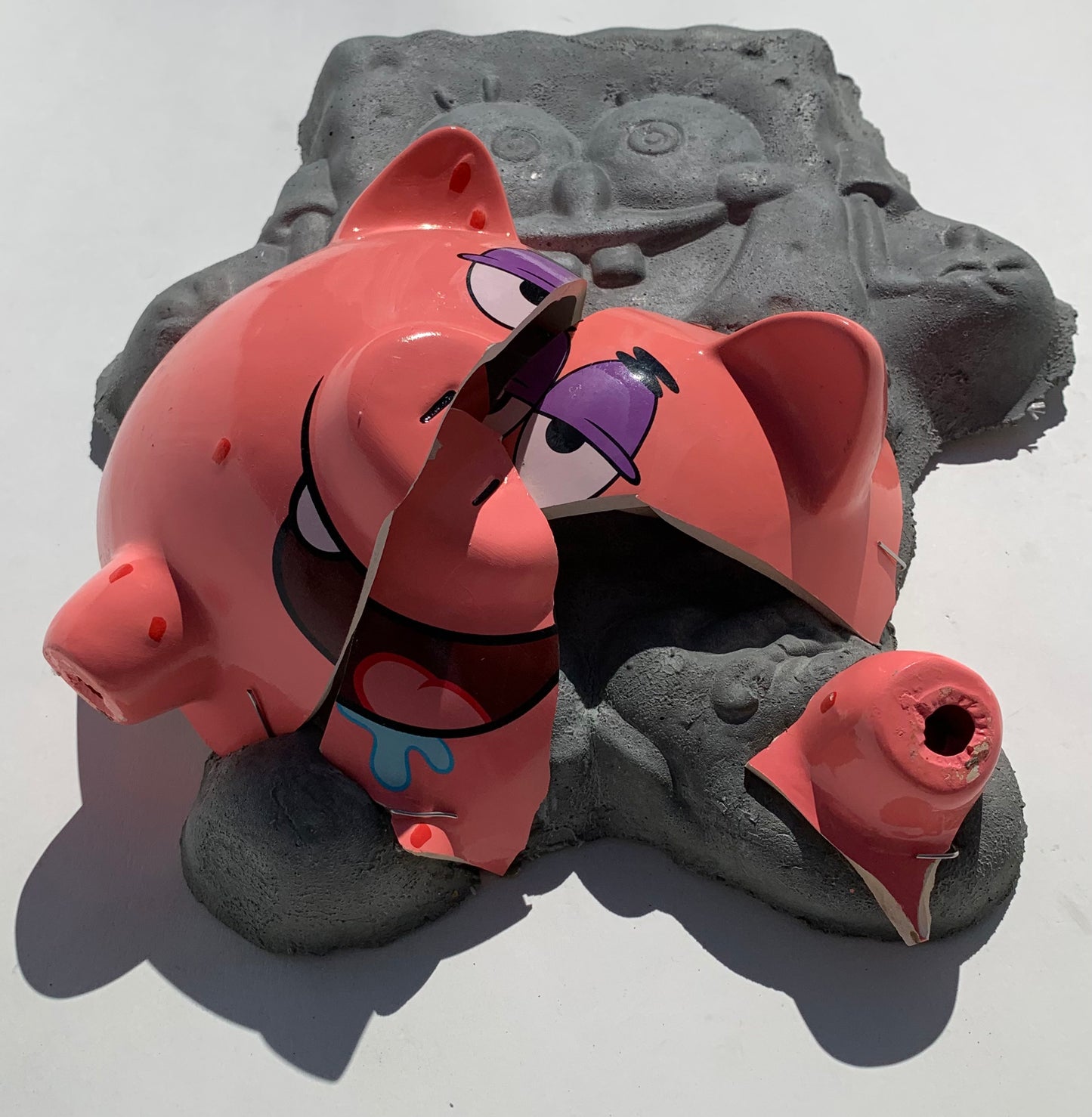 "Piggy Bank Patrick": Patrick Starfish on SpongeBob Wall Sculpture